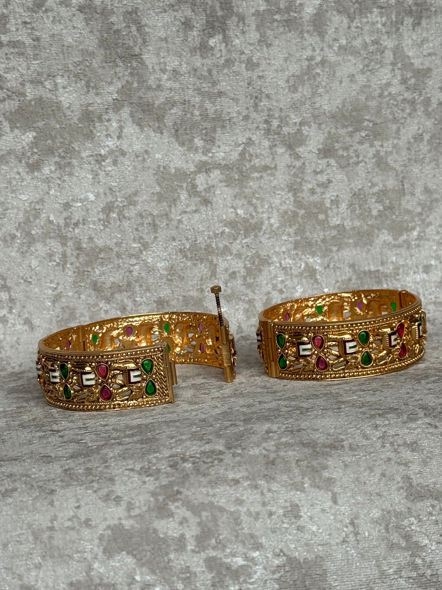 Elephant Meenakari Bangle Set | Size 2.8 | The Tara Collection