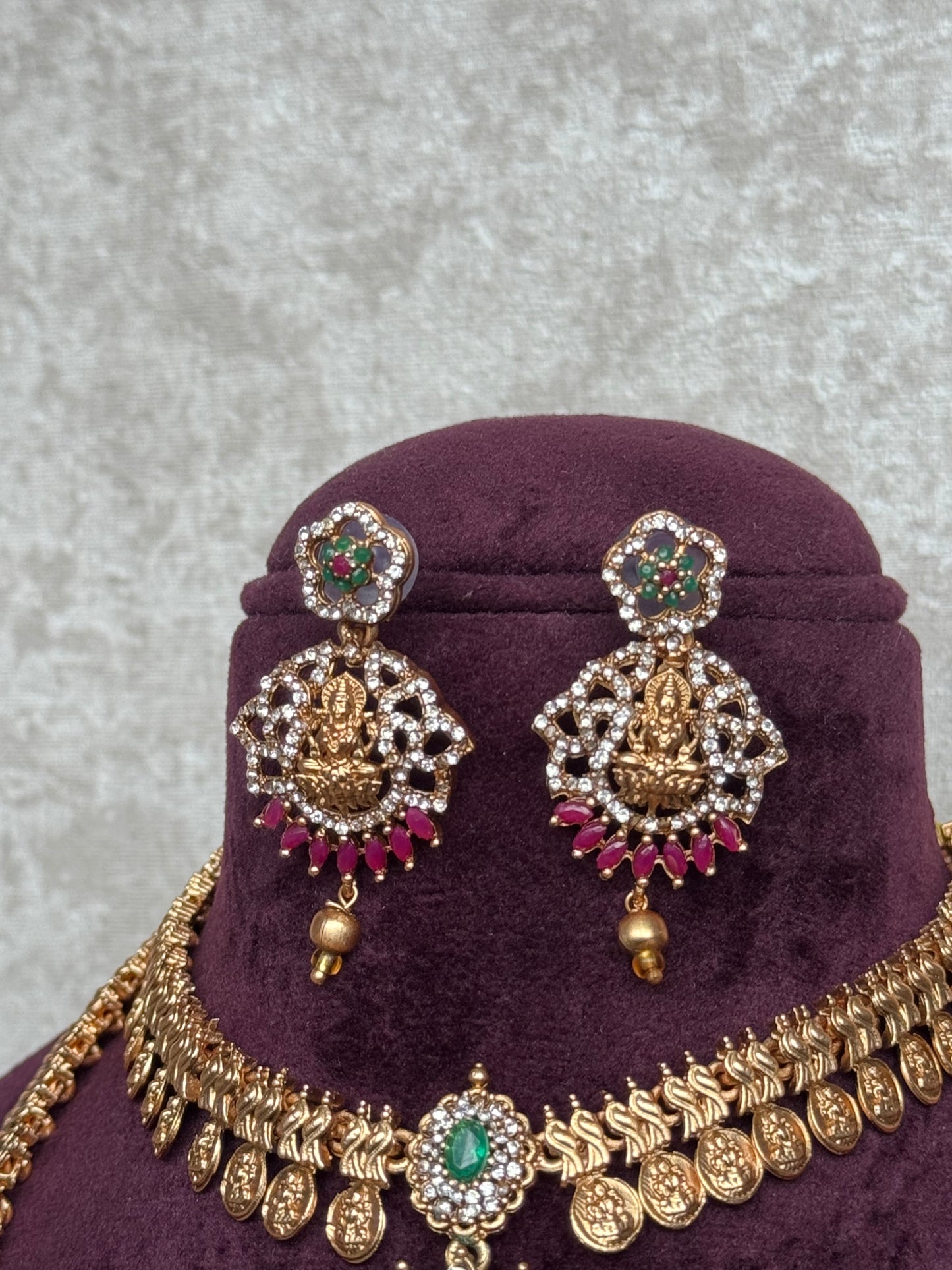 Double Necklace Lakshmi Temple set | The Tara Collection