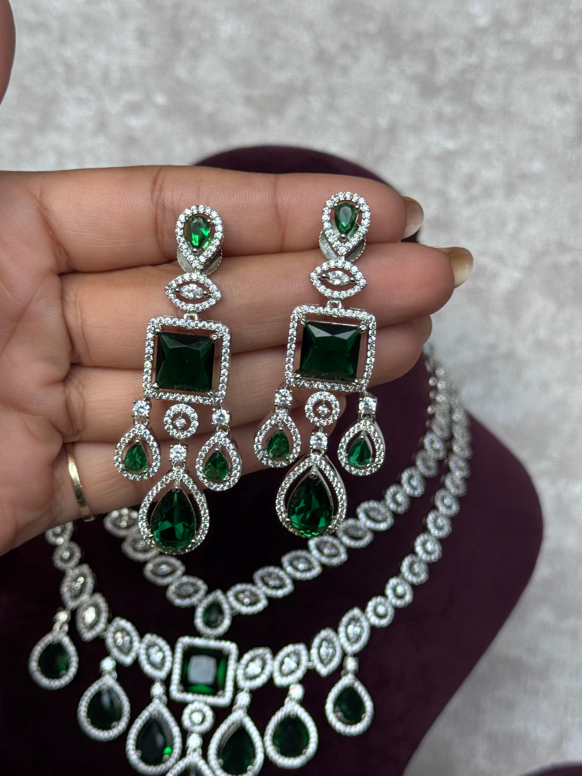 Aaradhya - American Diamond Necklace Set | The Tara Collection