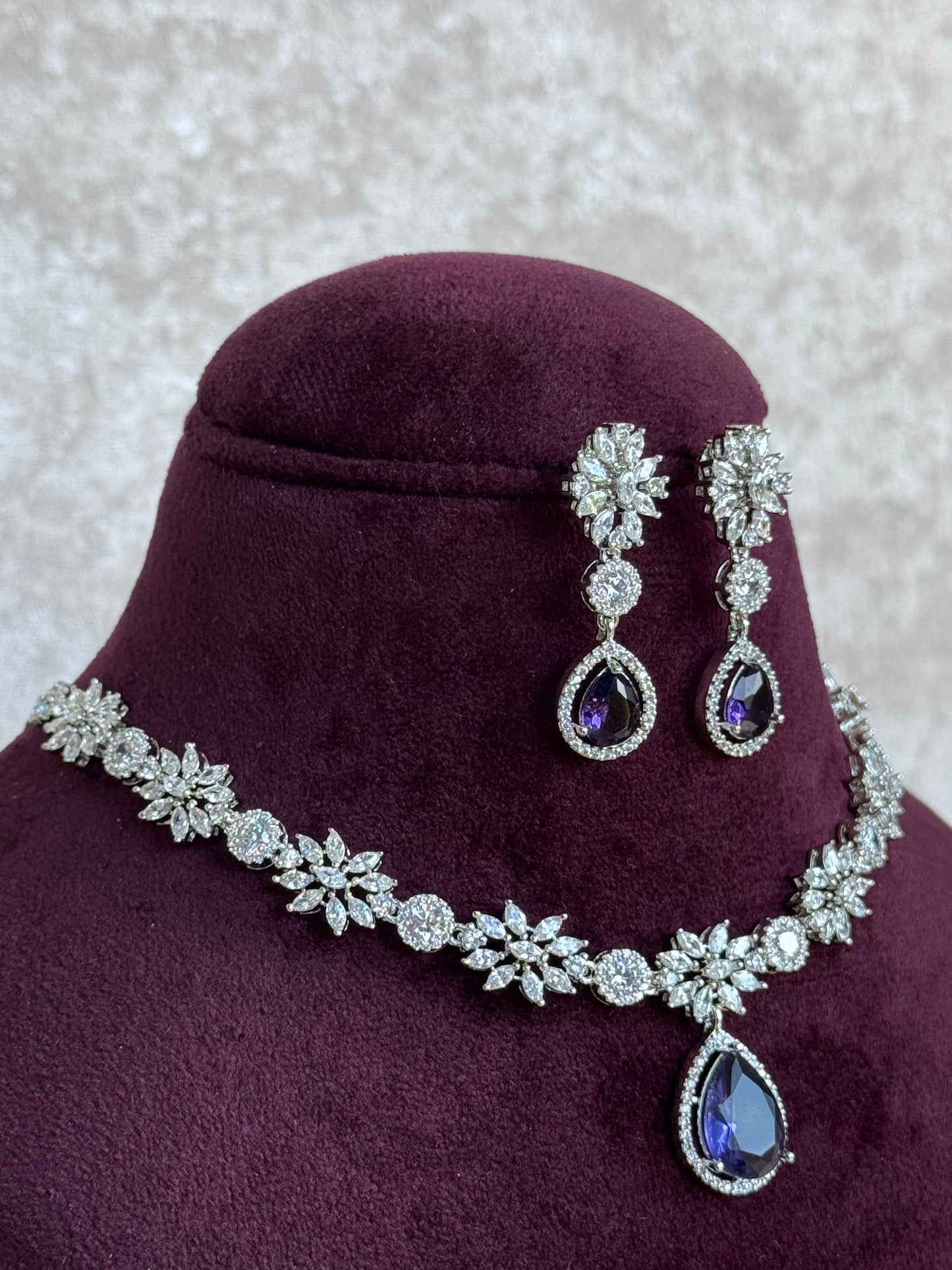 AD Floral Necklace Set | The Tara Collection