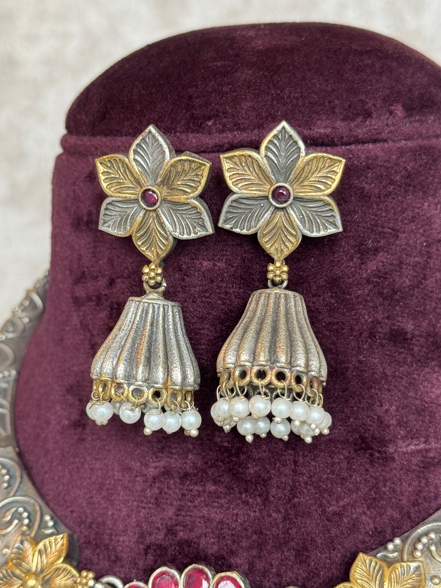 Oxidised Hasli Necklace Set | Necklace & Earrings | The Tara Collection