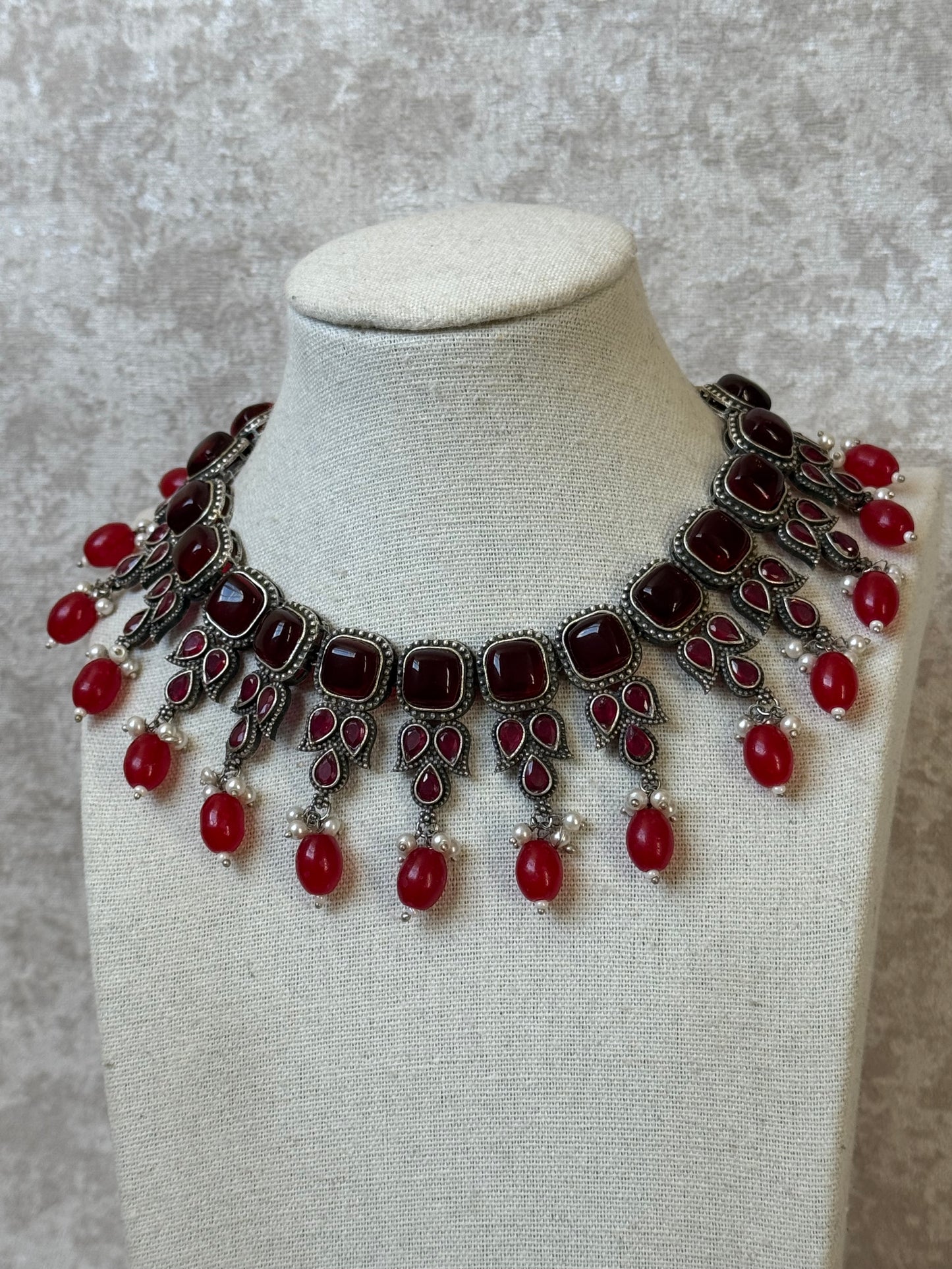 Oxidised Silver Necklace Set | The Tara Collection