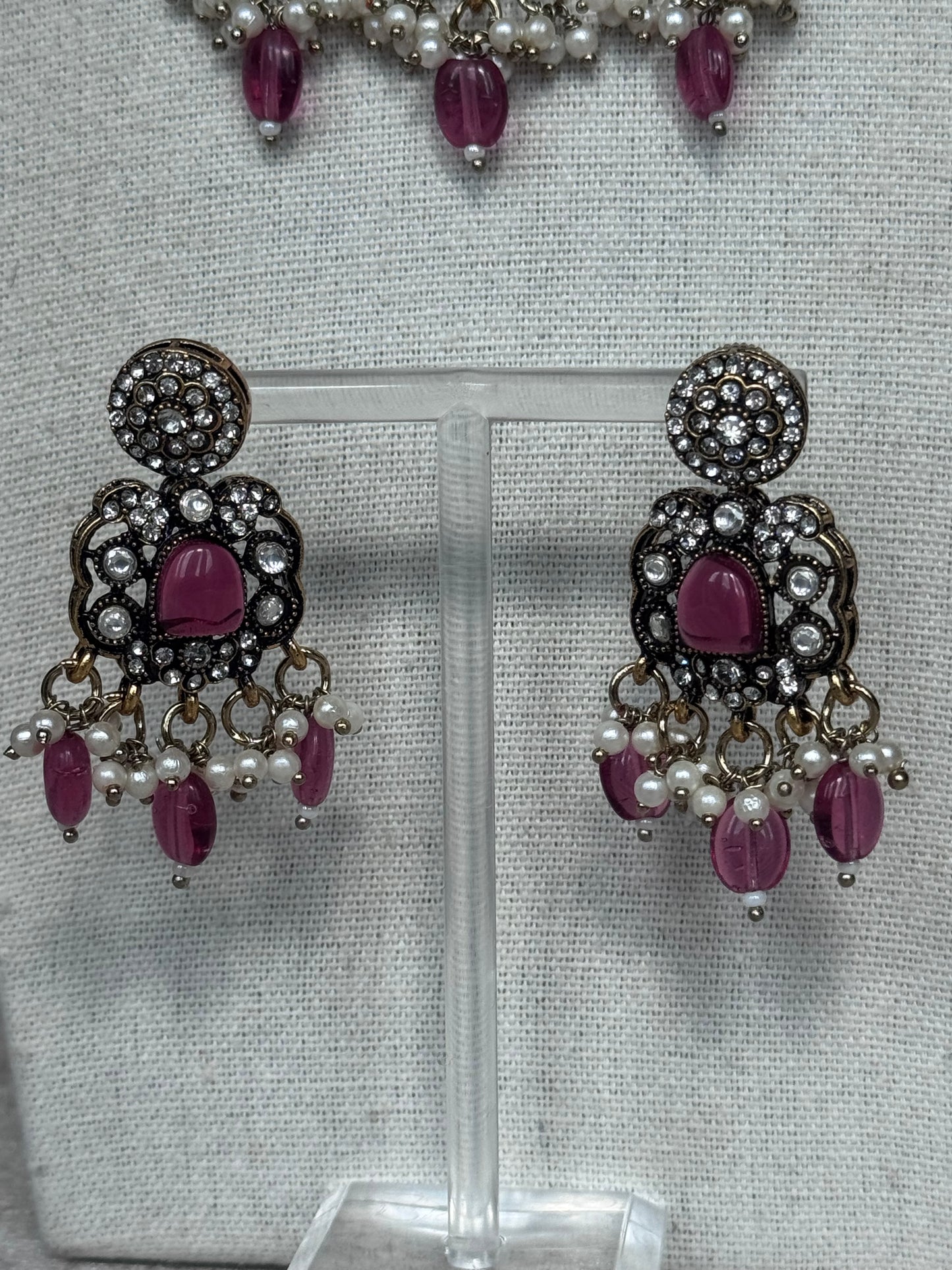 Pink Doublet Necklace Set | The Tara Collection