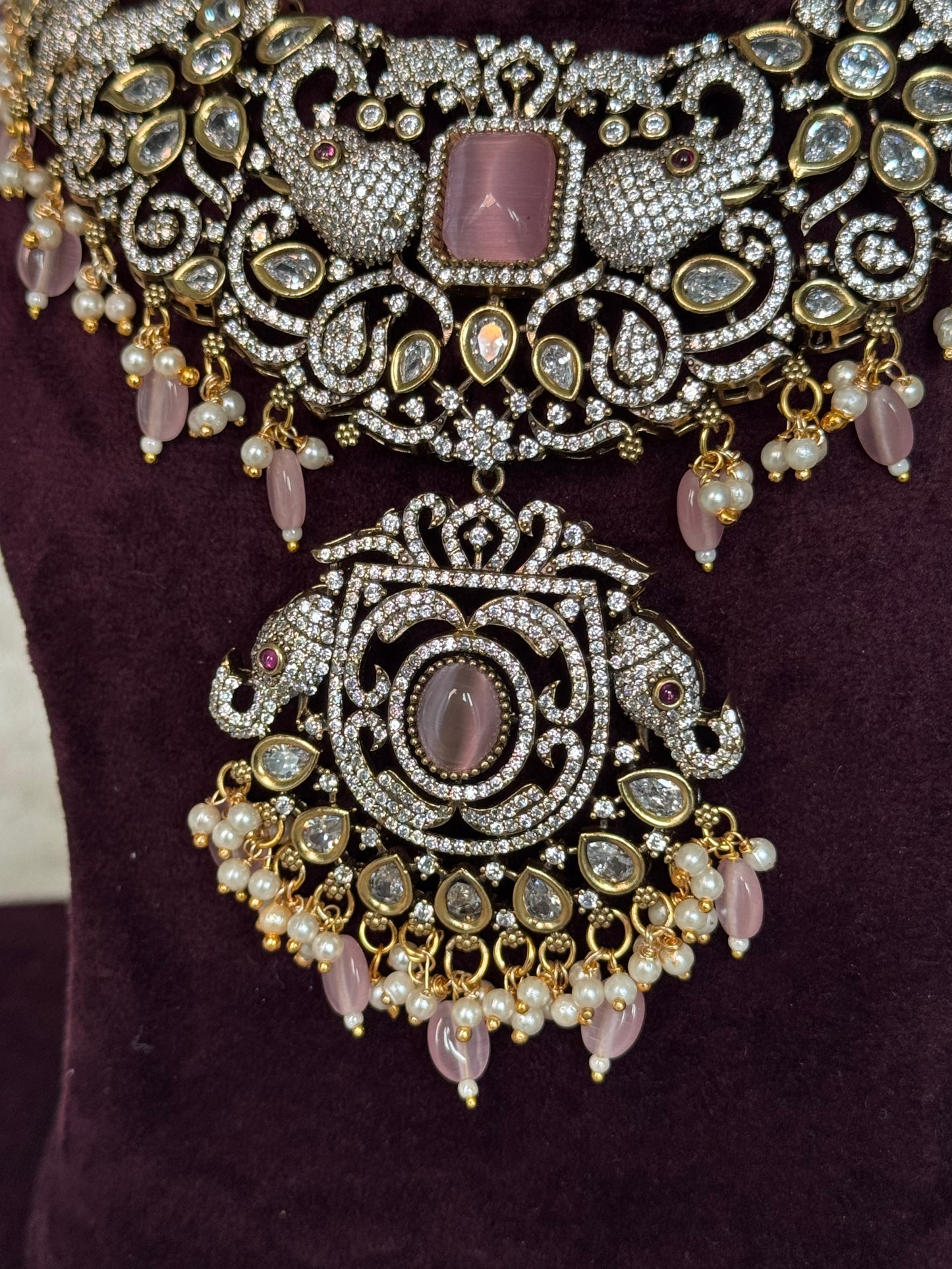 Blush Pink Hasli Necklace Set | The Tara Collection