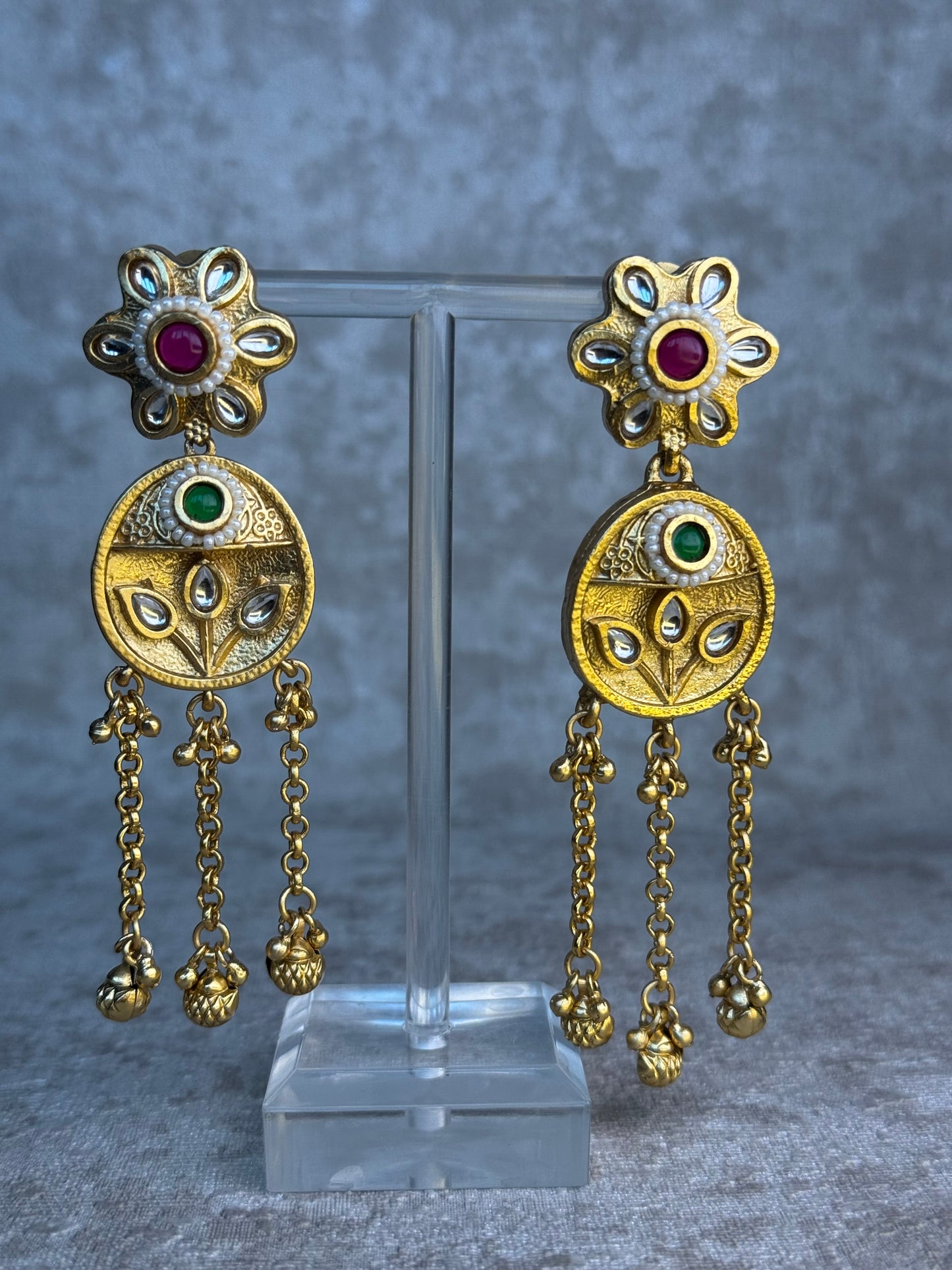 Round Ghungroo Dangling Earrings
