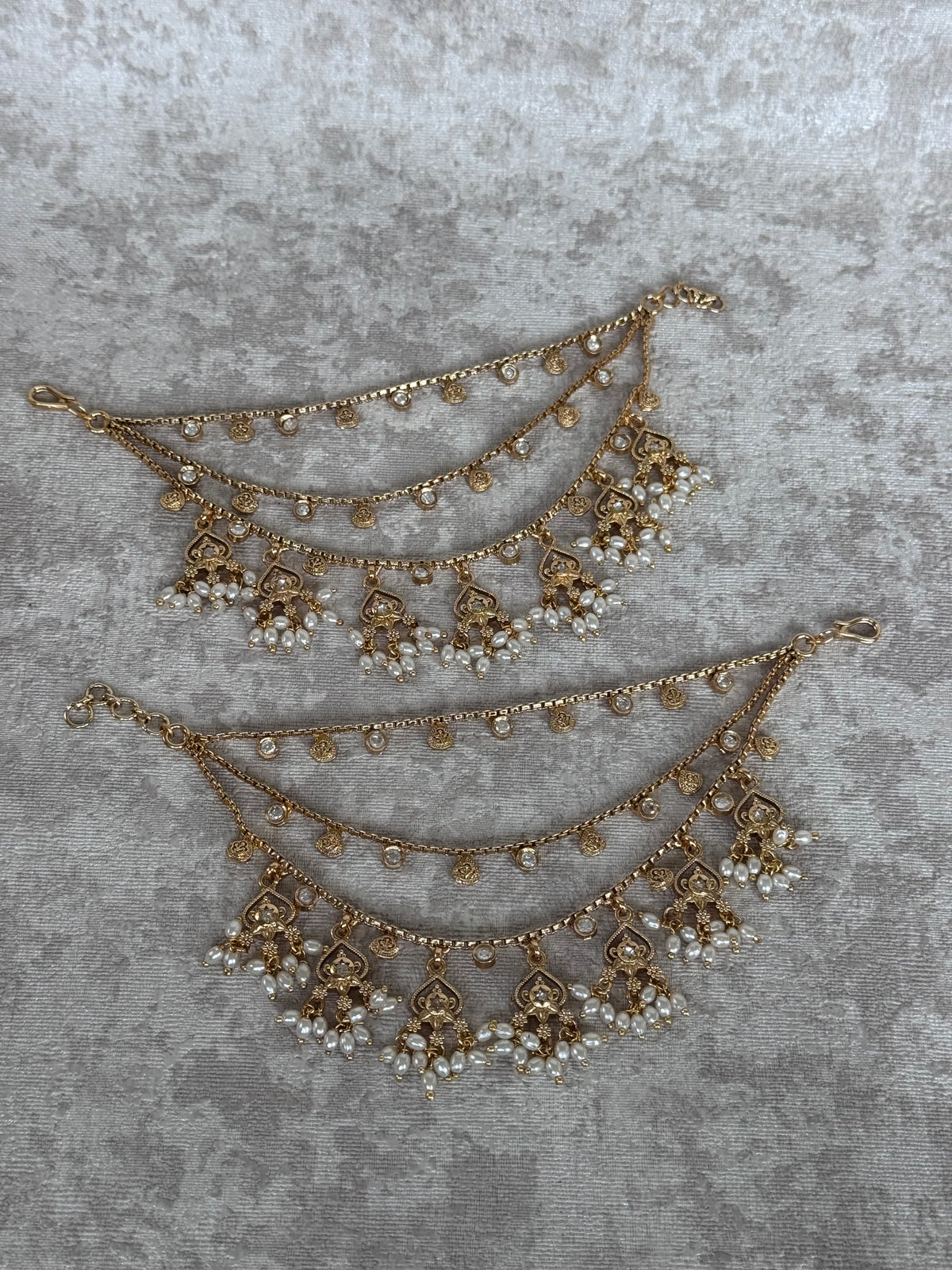 Gold Plated Moti Sahara (Ear Chain) | The Tara Collection