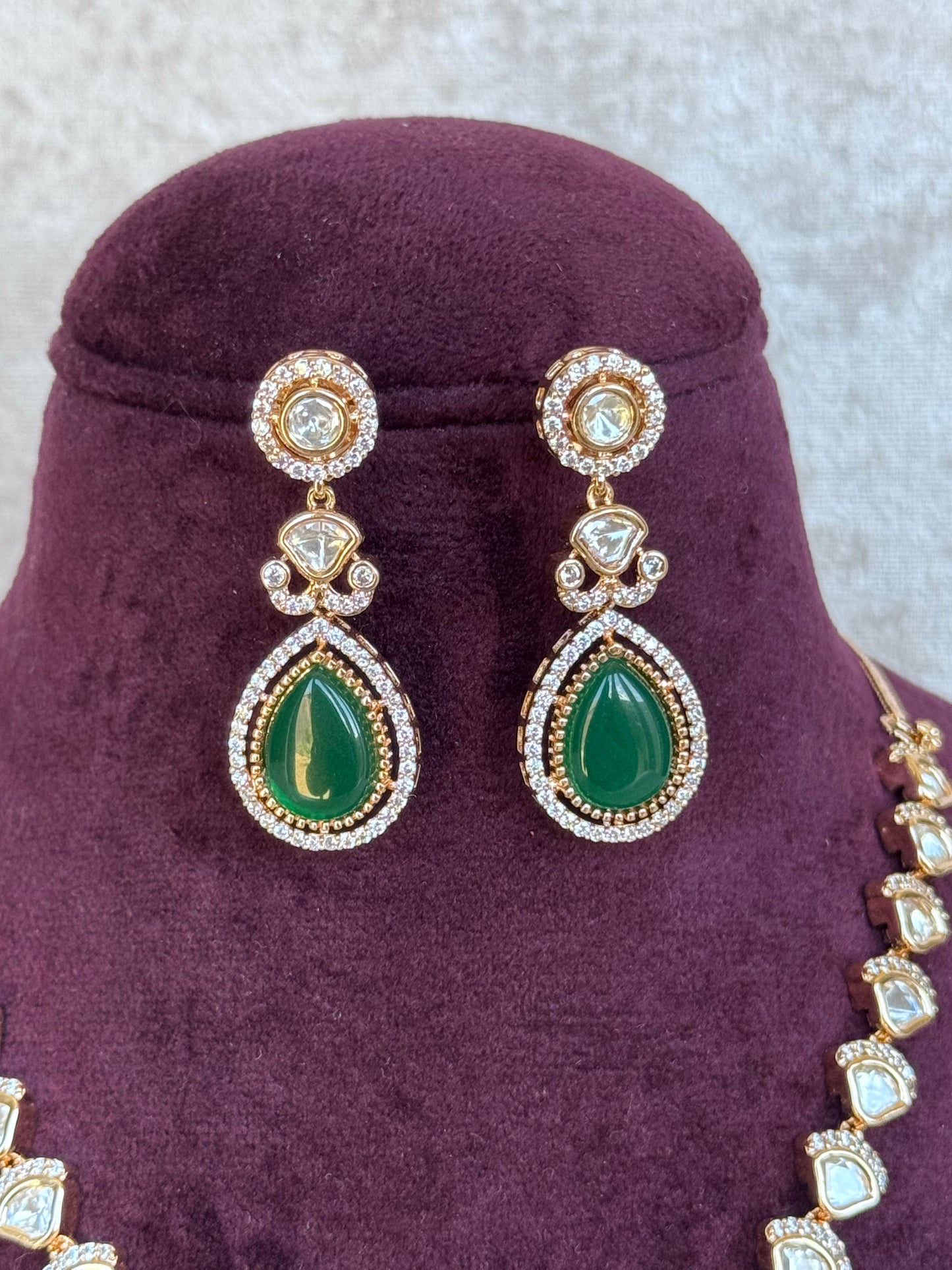 Gold Kundan Stone Necklace Set | The Tara Collection