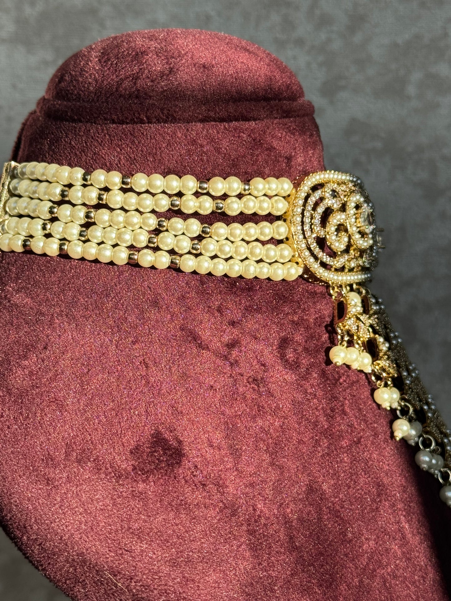 Waterfall Choker Set | Necklace, Earrings, Tikka