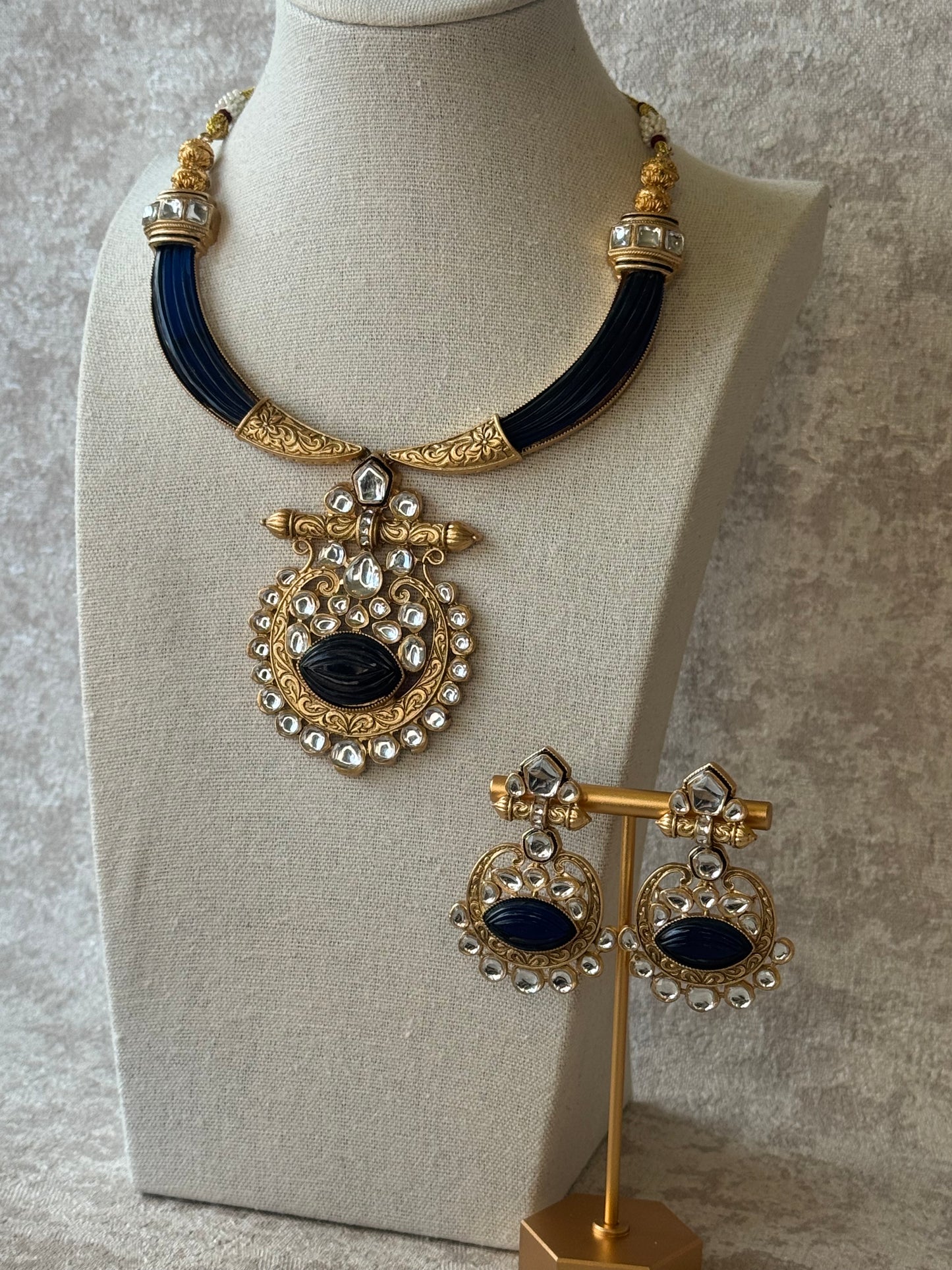 Rajwadi Polish North Style necklace set