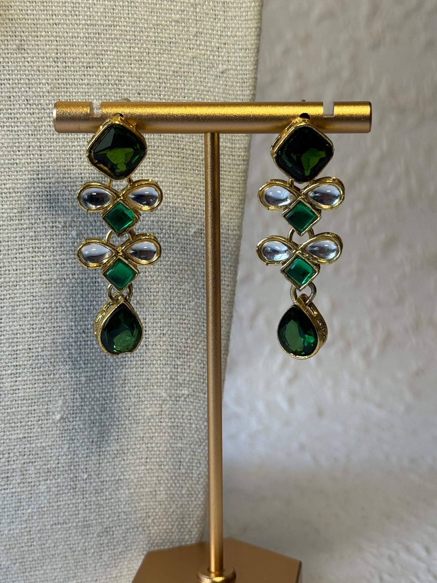 Emerald Green Necklace set with tikka