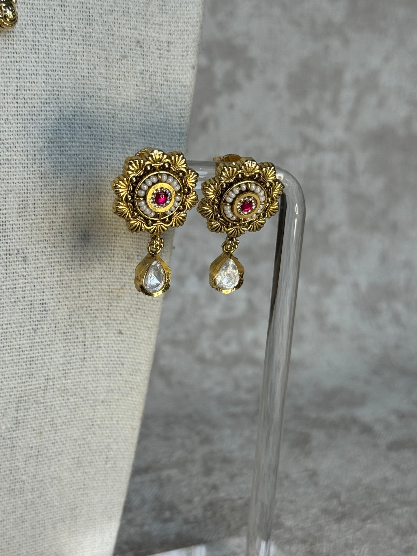 Heritage Necklace Set with Gold Plating and Meenakari work