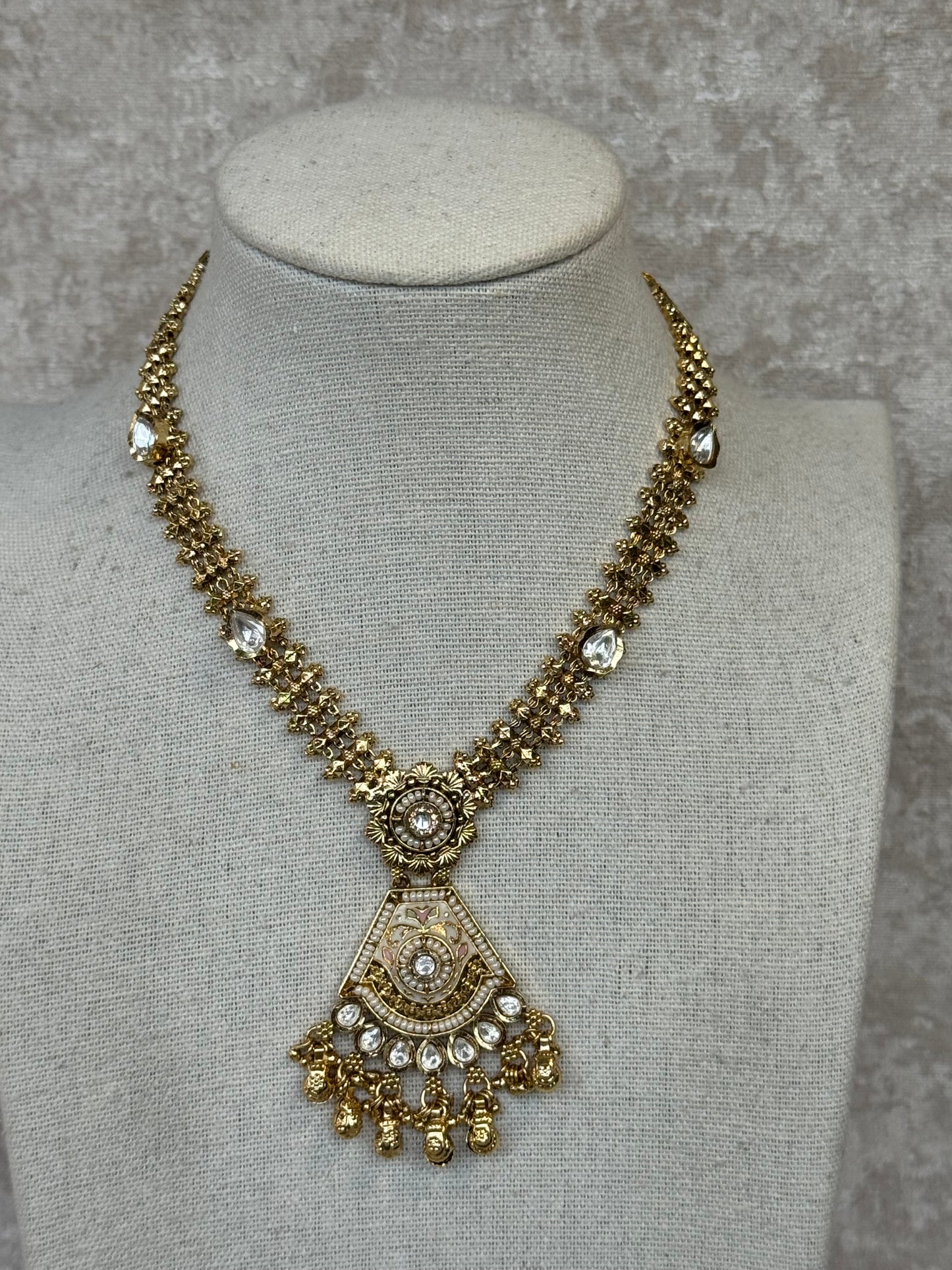 Heritage Necklace Set with Gold Plating and Meenakari work