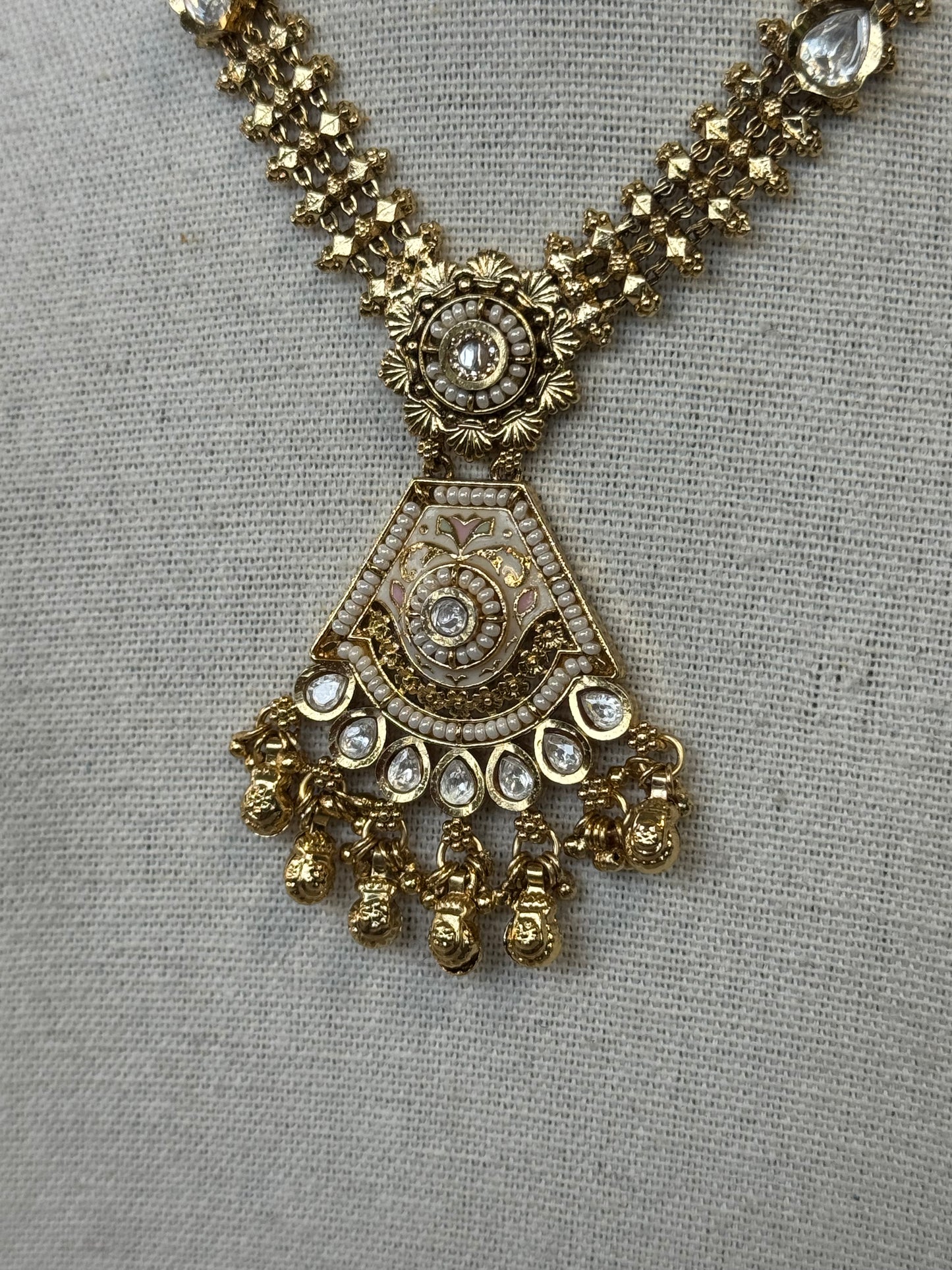 Heritage Necklace Set with Gold Plating and Meenakari work