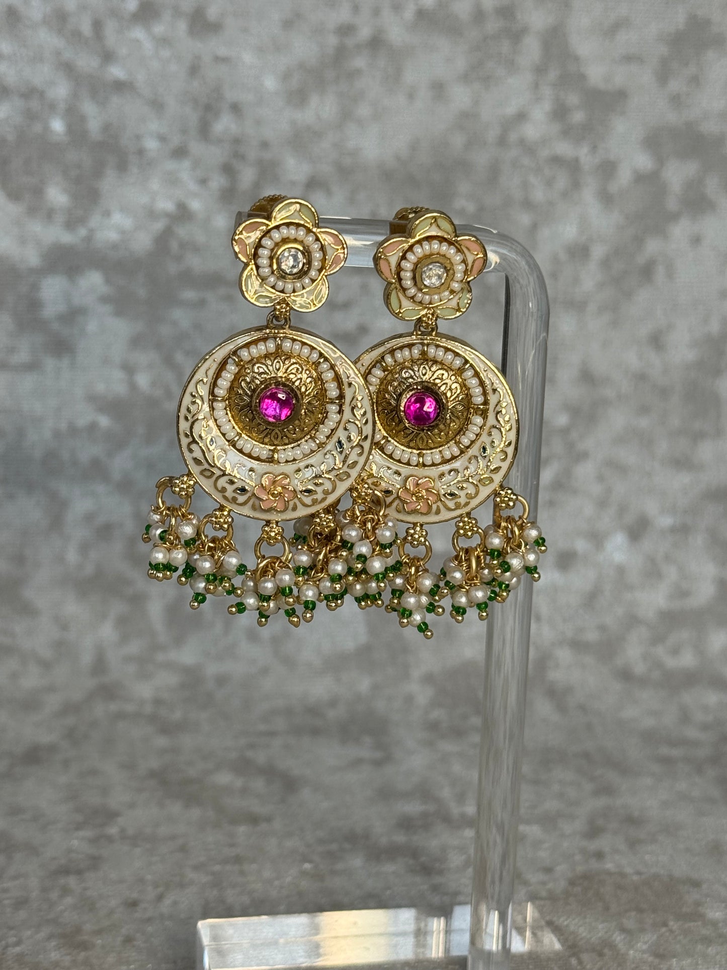 Polki Heritage Necklace Set with Meenakari details