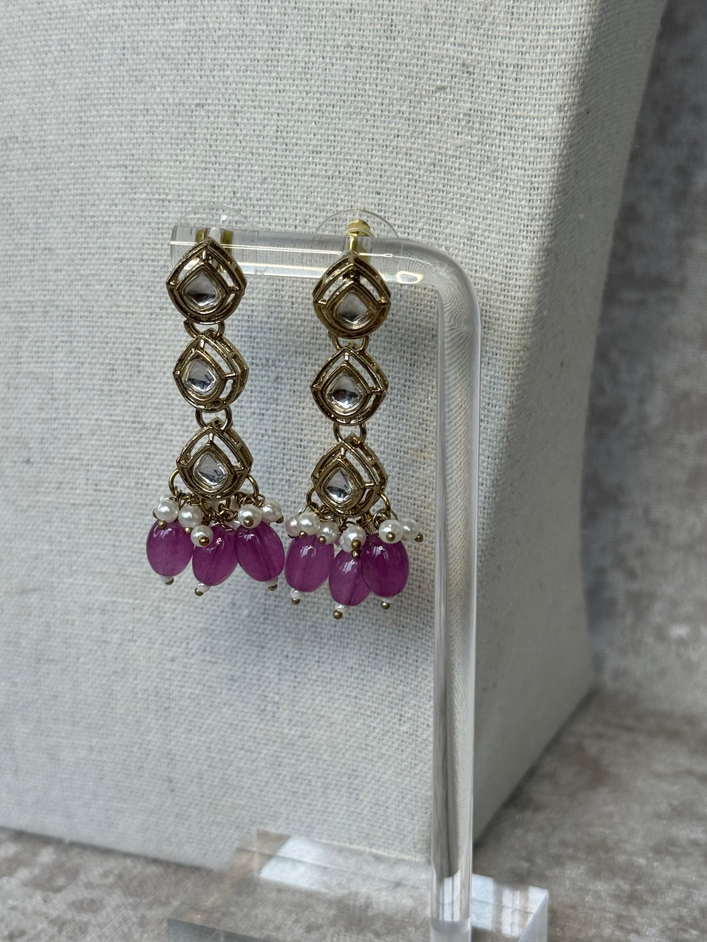 Necklace set with earrings and tikka - Mendhi Plated