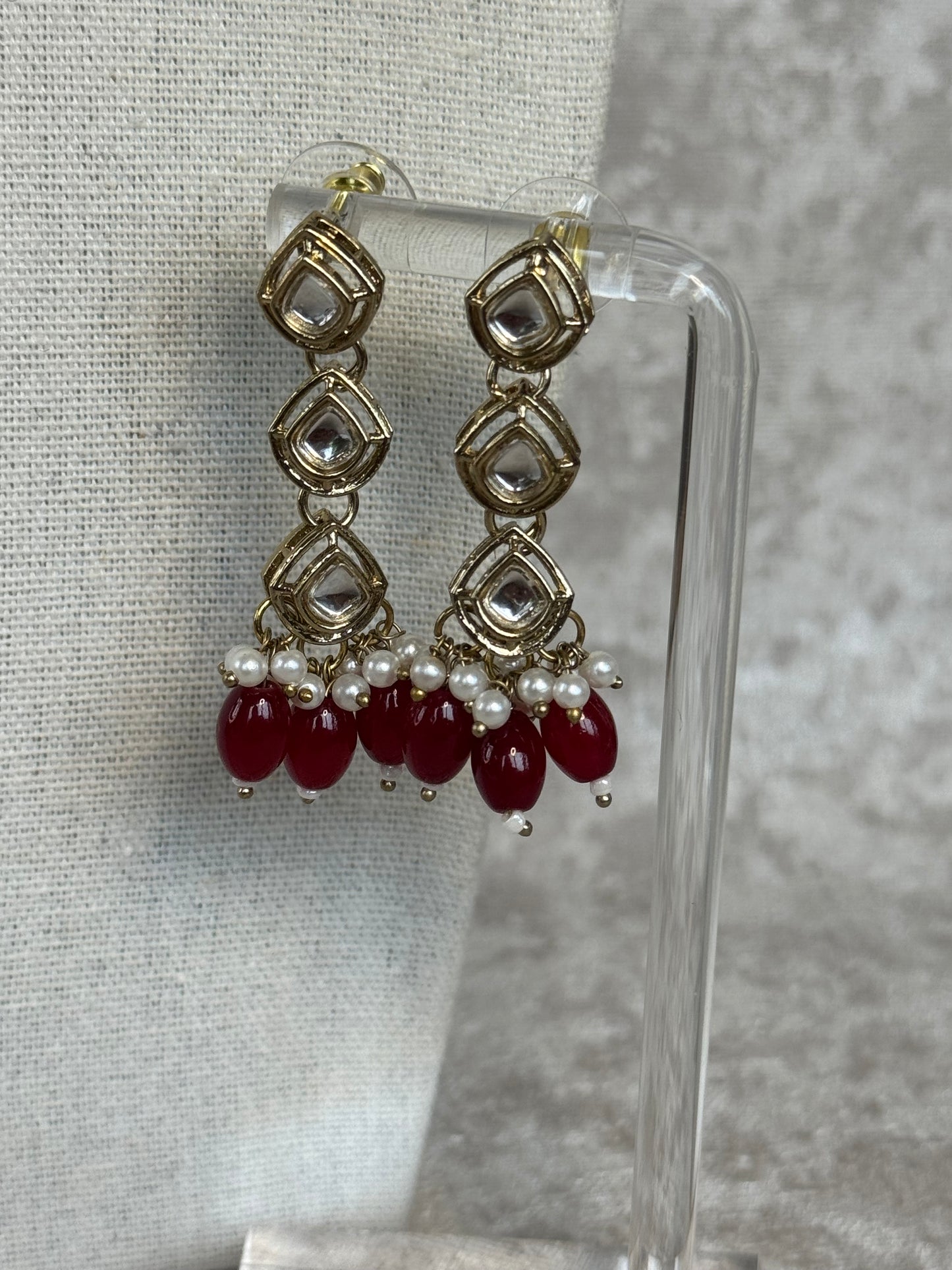 Necklace set with earrings and tikka - Mendhi Plated
