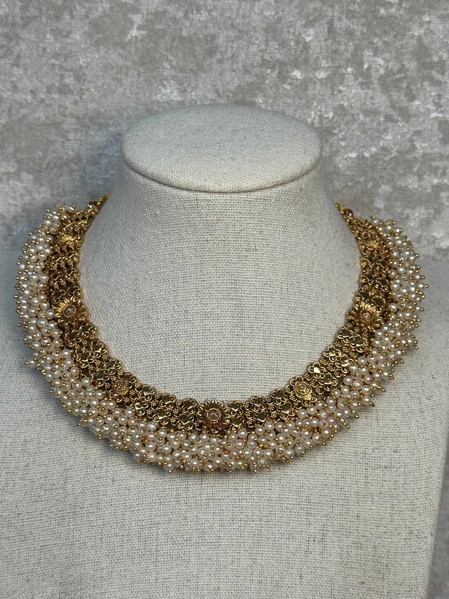 Pearl Gold-plated Necklace Set