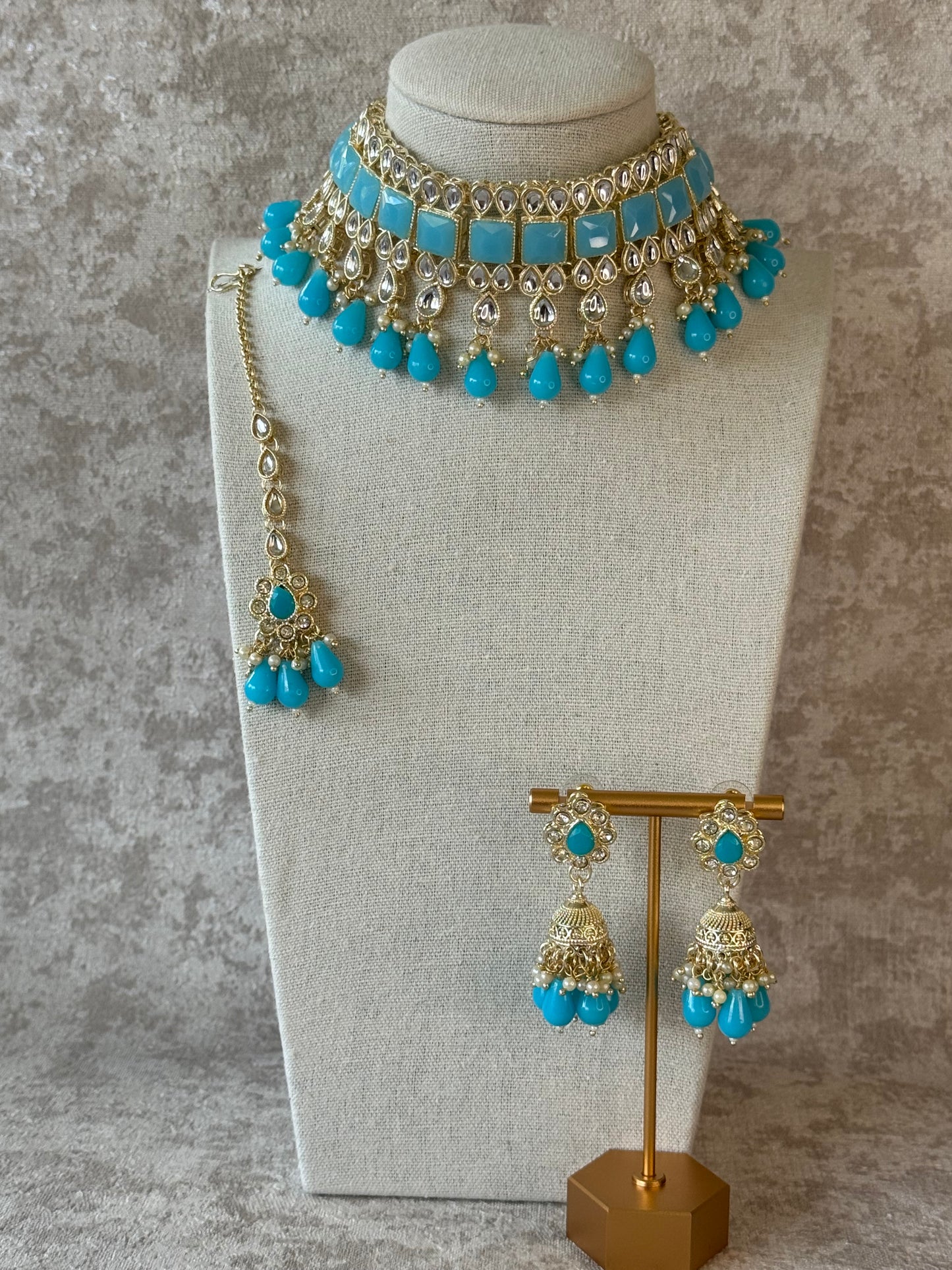 Exquisite Kundan Choker Set with Pearls & Maang Tikka | Indian Bridal & Party Wear Jewellery