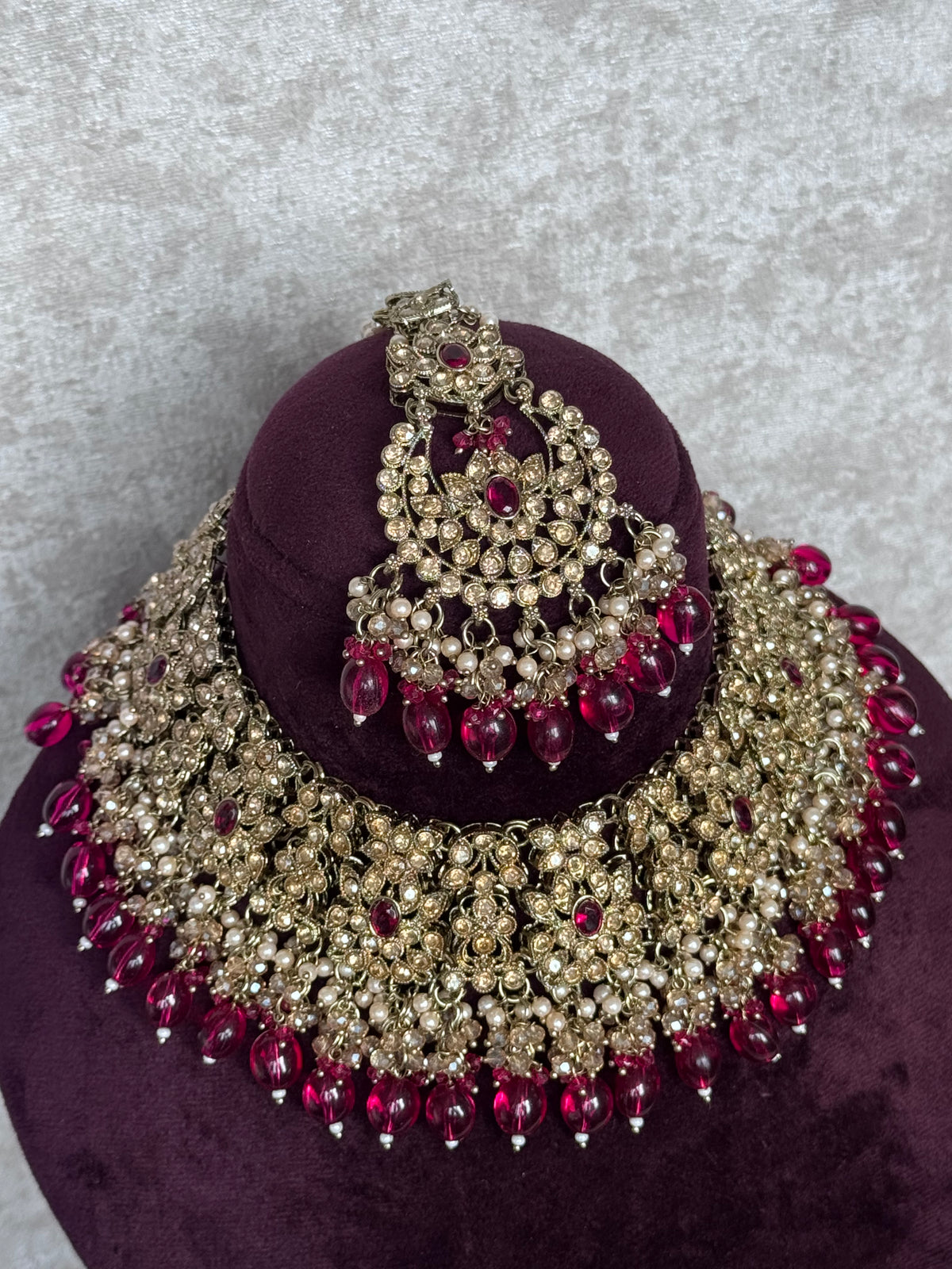 Zainab - Antique Ruby Bridal Jewellery Set | The Tara Collection