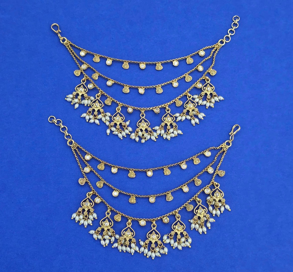 Gold Plated Moti Sahara (Ear Chain) | The Tara Collection
