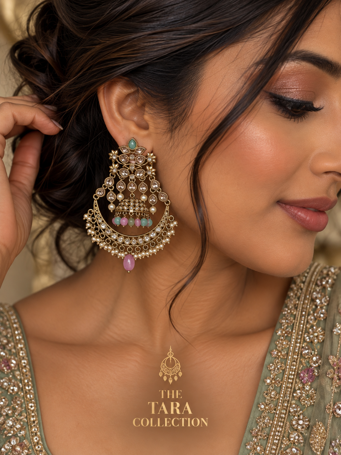 Leela – Chandbali Jhumka Earrings | The Tara Collection