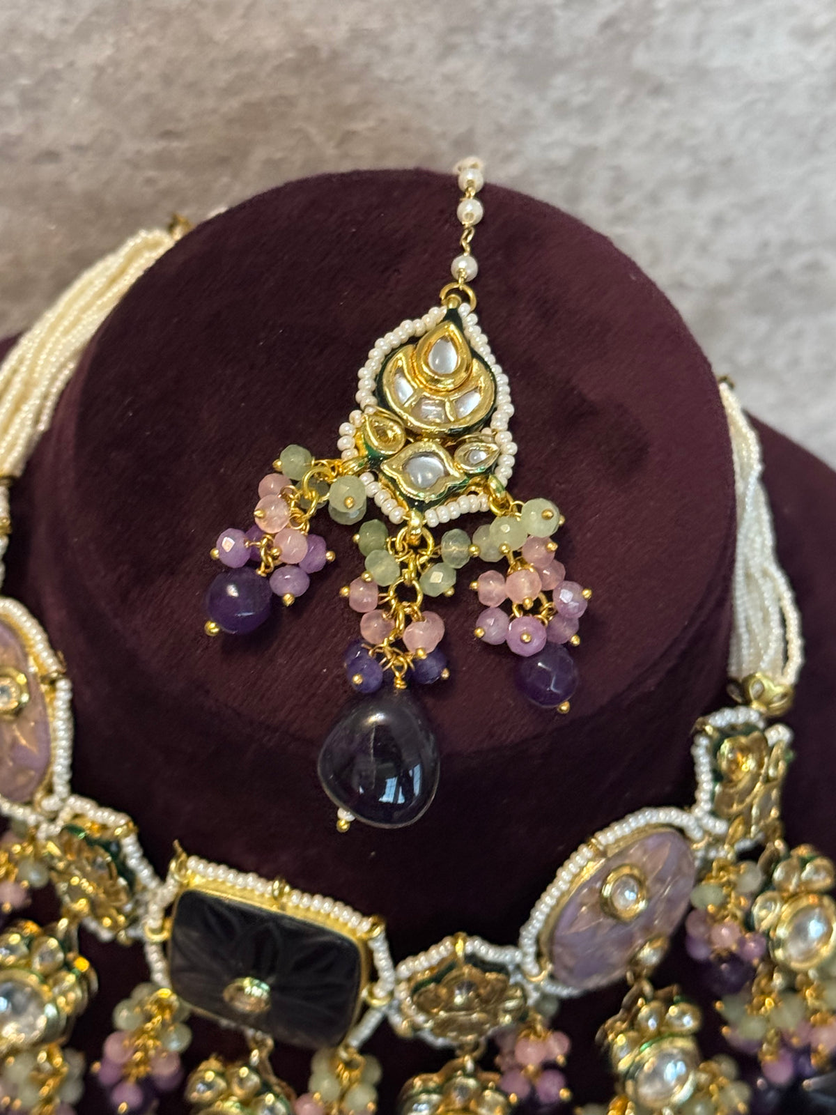 Ishani - Statement Meenakari & Kundan Necklace Set | The Tara Collection