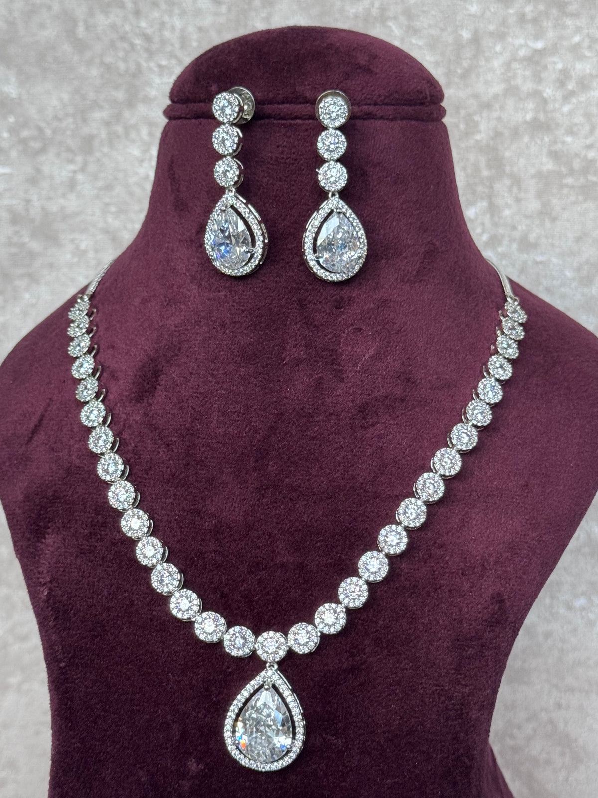 Amaya - American Diamond Necklace Set | The Tara Collection