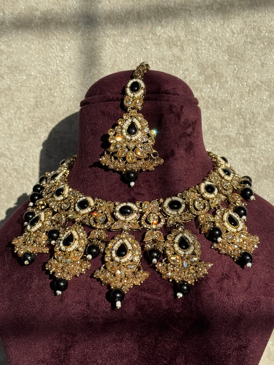 Polki Necklace Set | Necklace, Earrings & Tikka