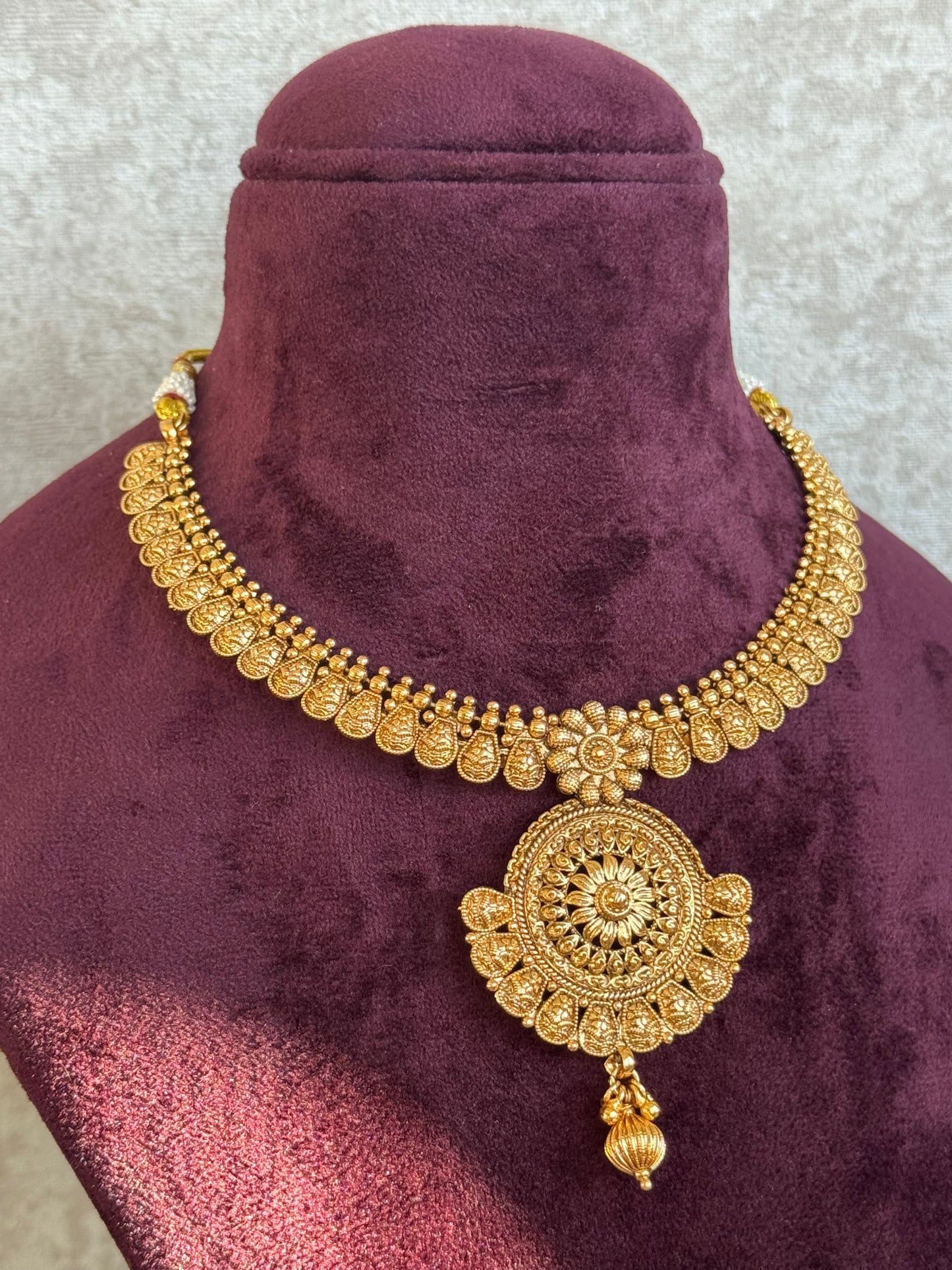 Elegant Gold Necklace Set | Necklace & Earrings