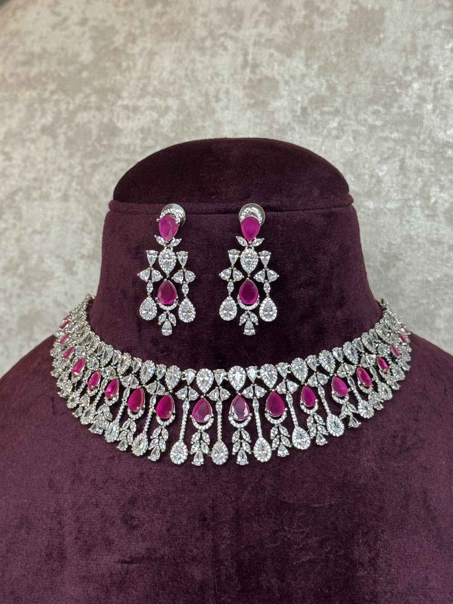 AD Necklace Set | With Statement Earrings