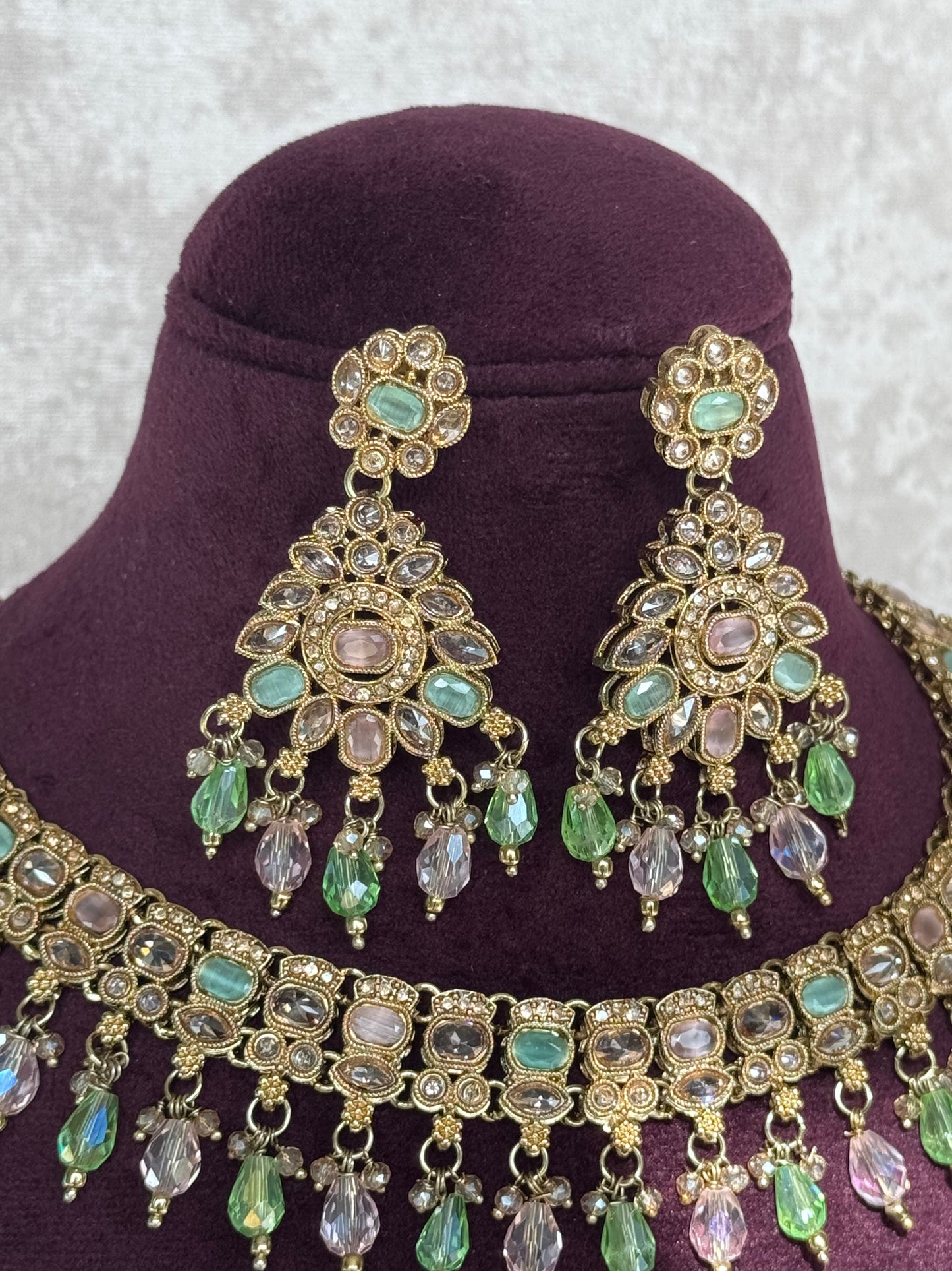 Champagne Gold Base Necklace Set | The Tara Collection