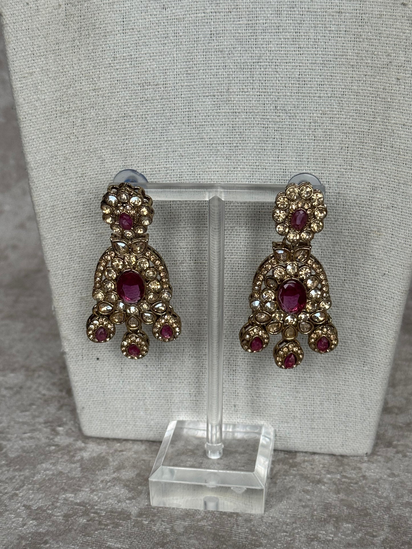 Plum Statement Necklace Set | With Earrings & Tikka