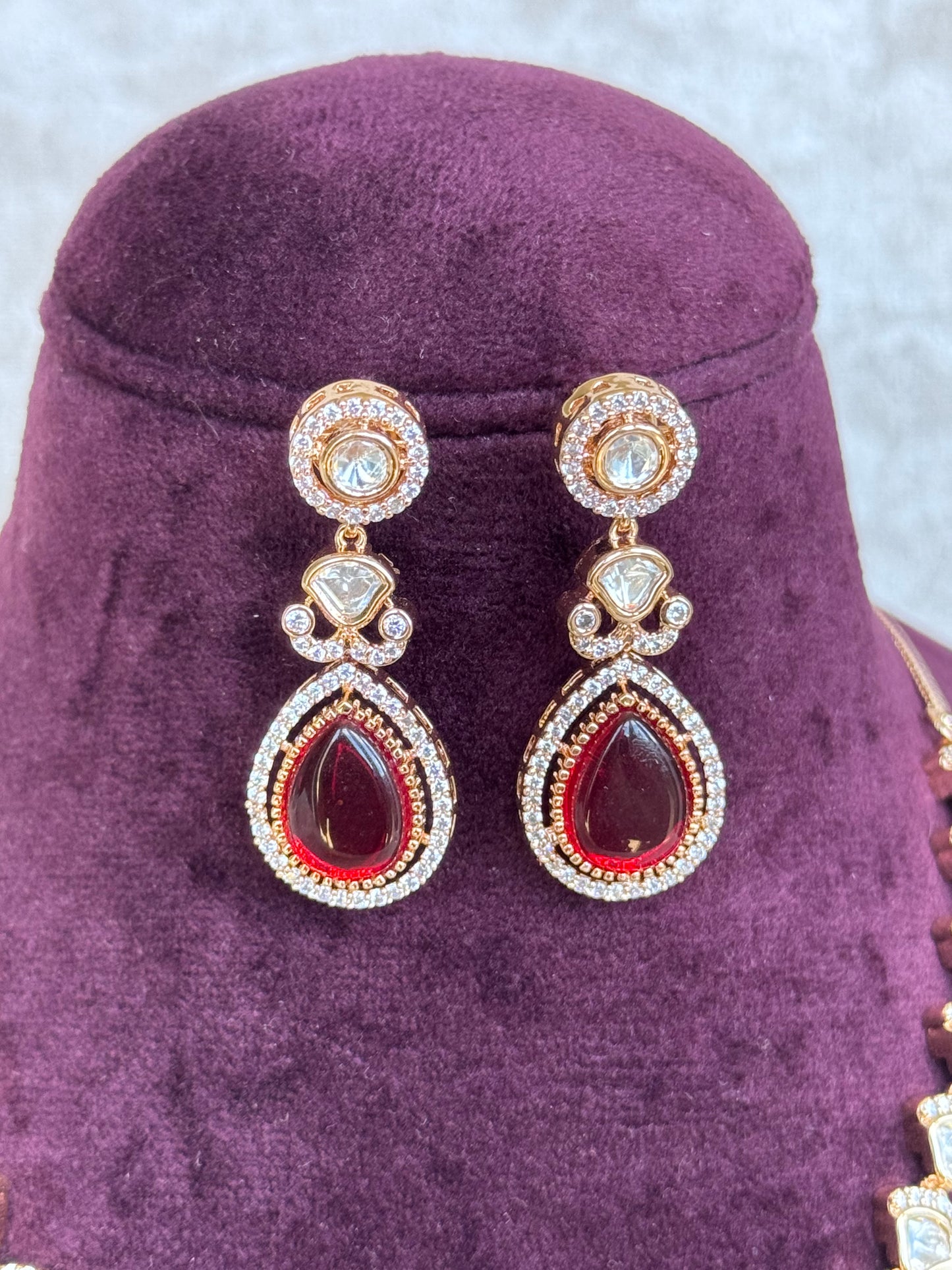 Gold Kundan Stone Necklace Set | The Tara Collection