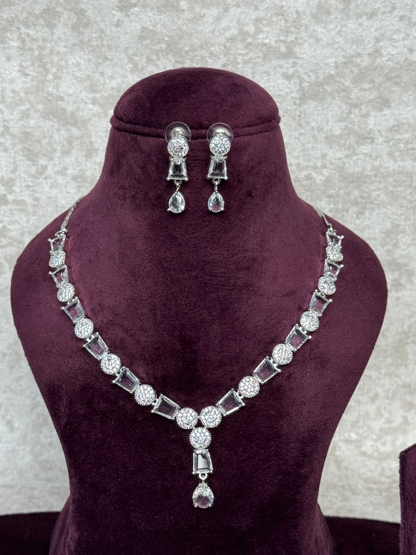 American Diamond Necklace Set | The Tara Collection
