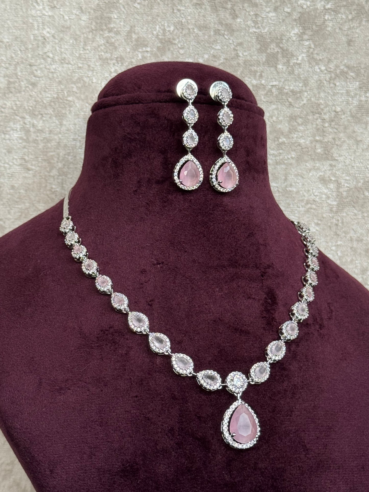 Simple AD Necklace Set | Necklace & Earrings