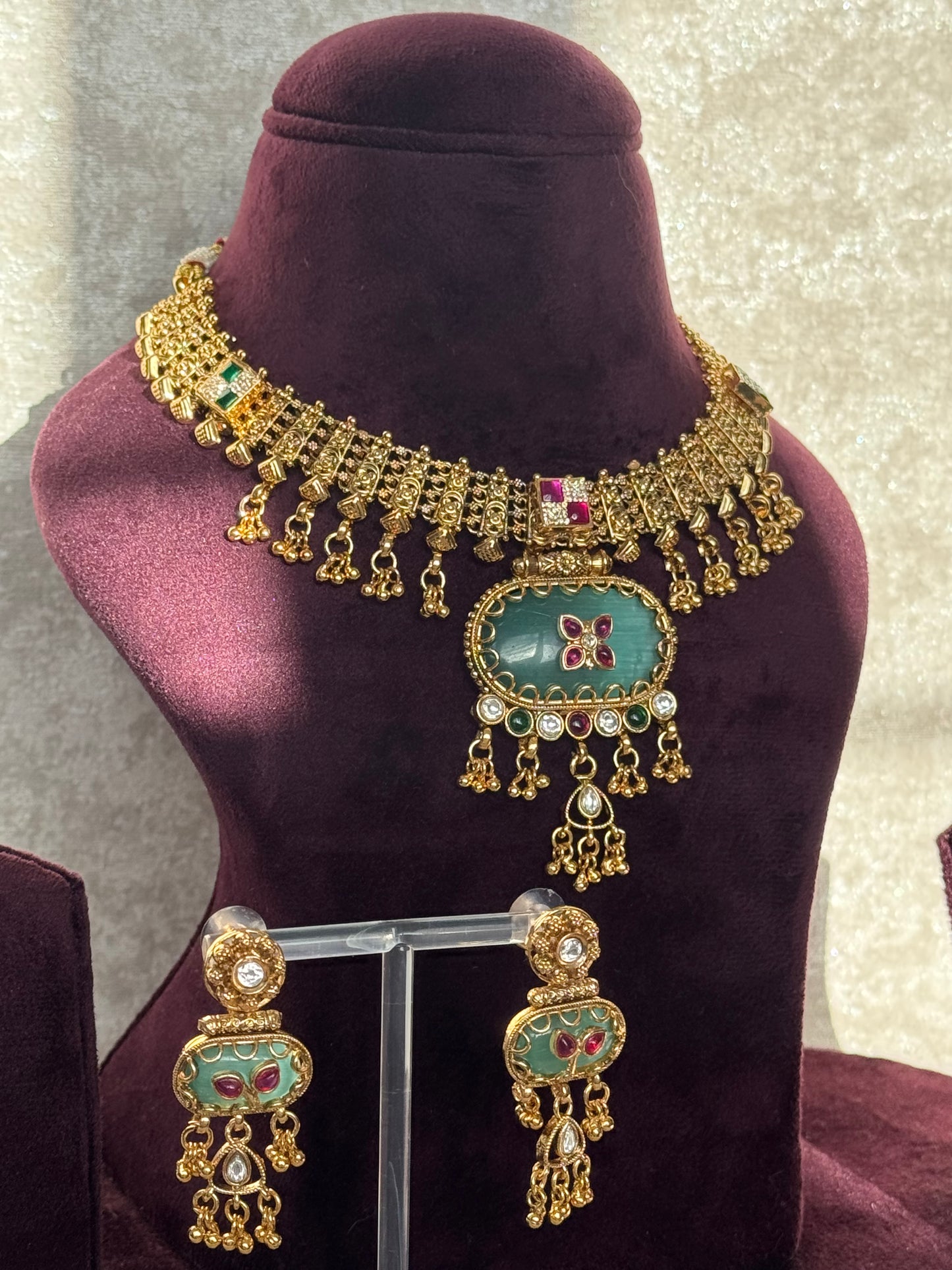Heritage Necklace Set (doublet stone & Kundan)