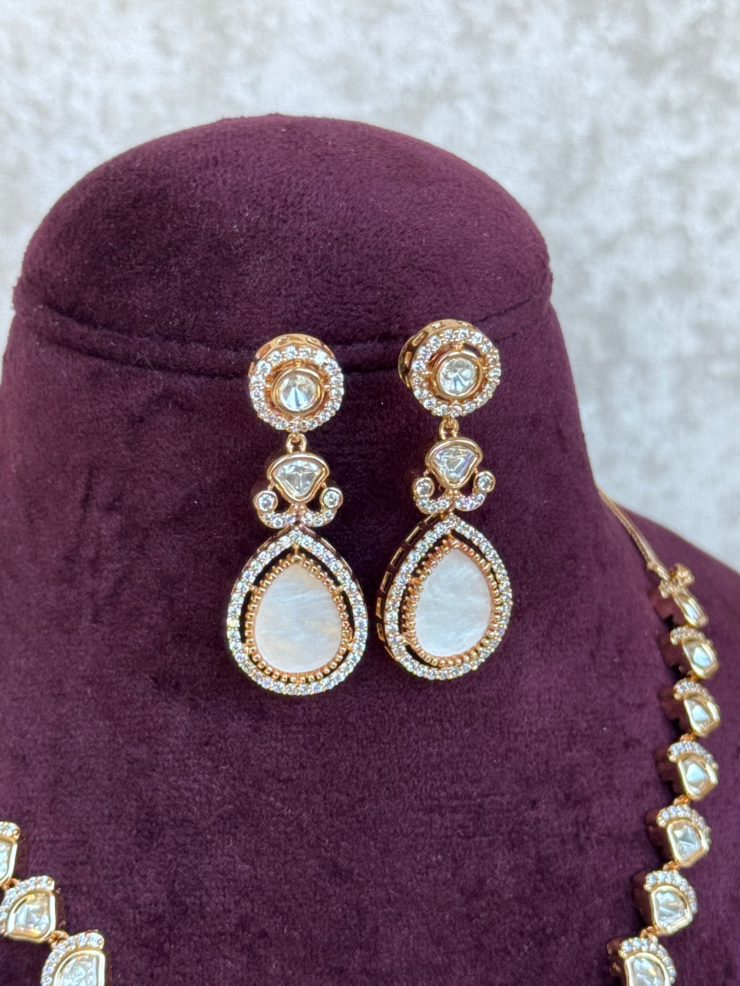 Gold Kundan Stone Necklace Set | The Tara Collection