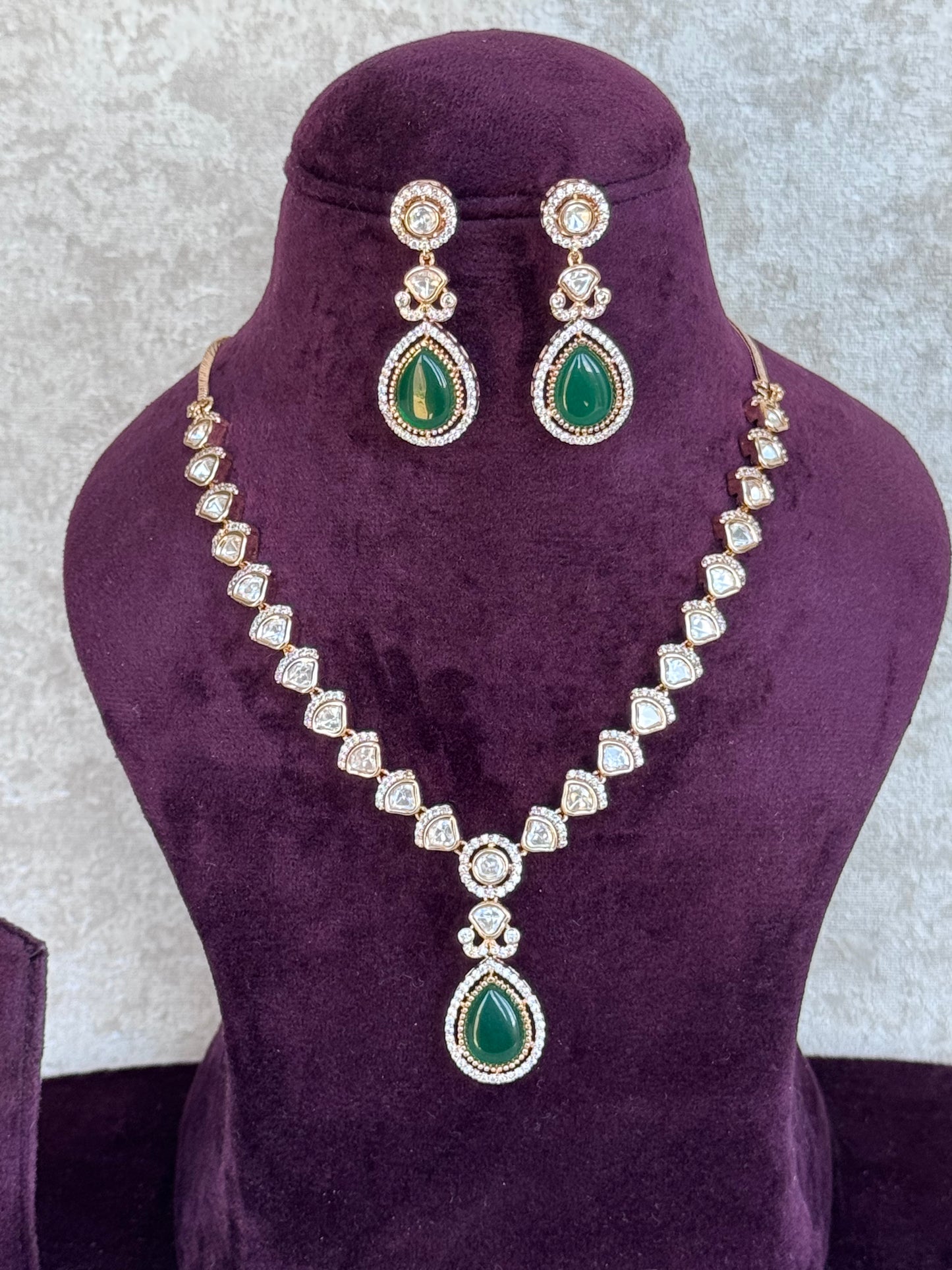 Gold Kundan Stone Necklace Set | The Tara Collection