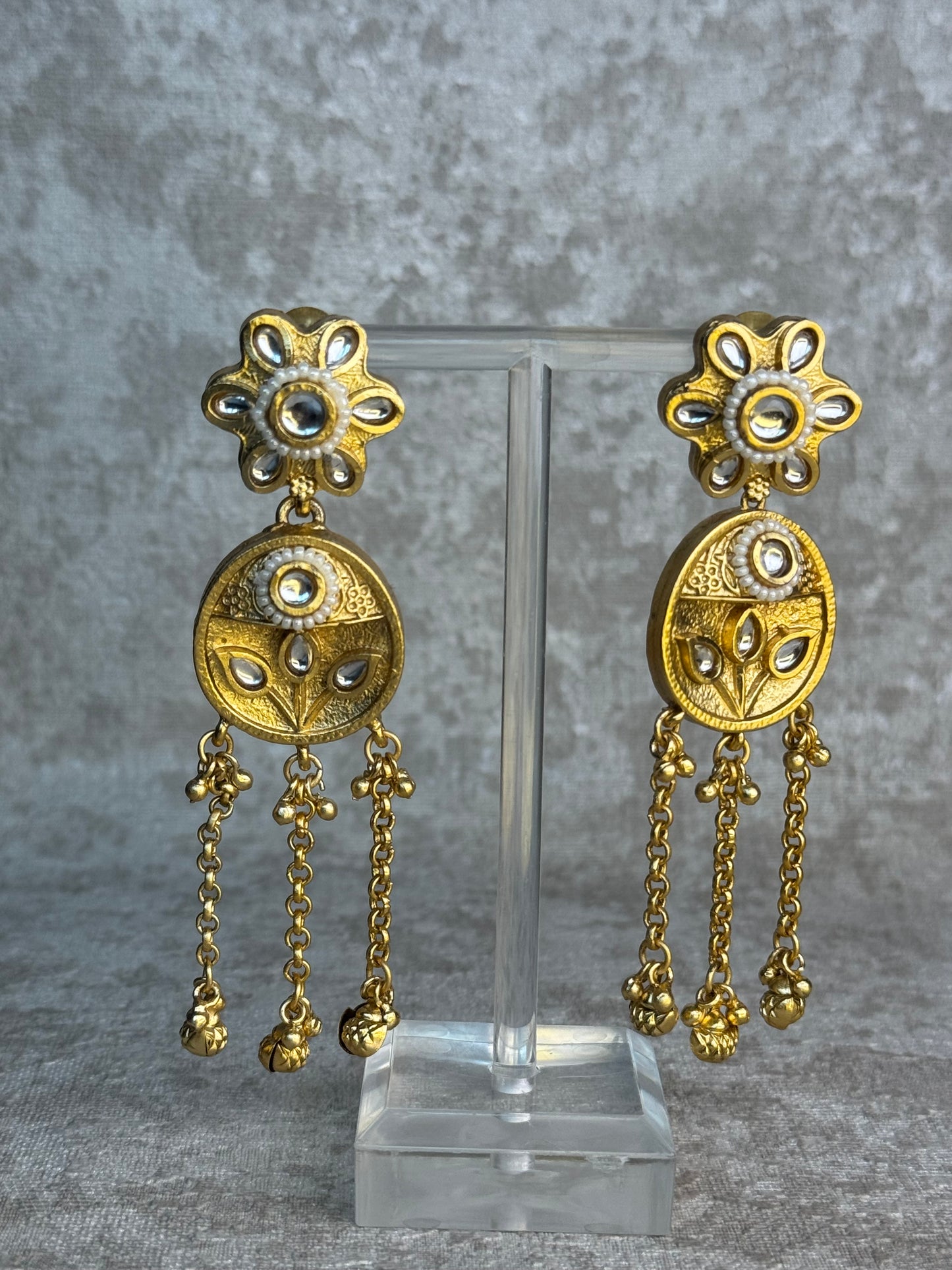 Round Ghungroo Dangling Earrings