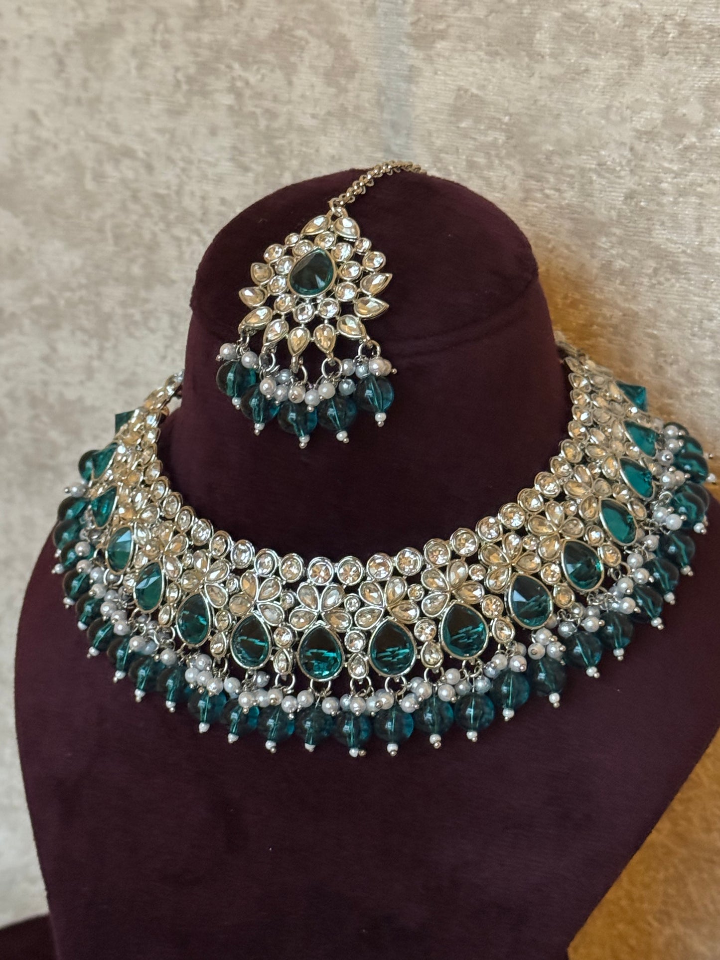 Silver Necklace Set | Necklace, Earrings, Tikka