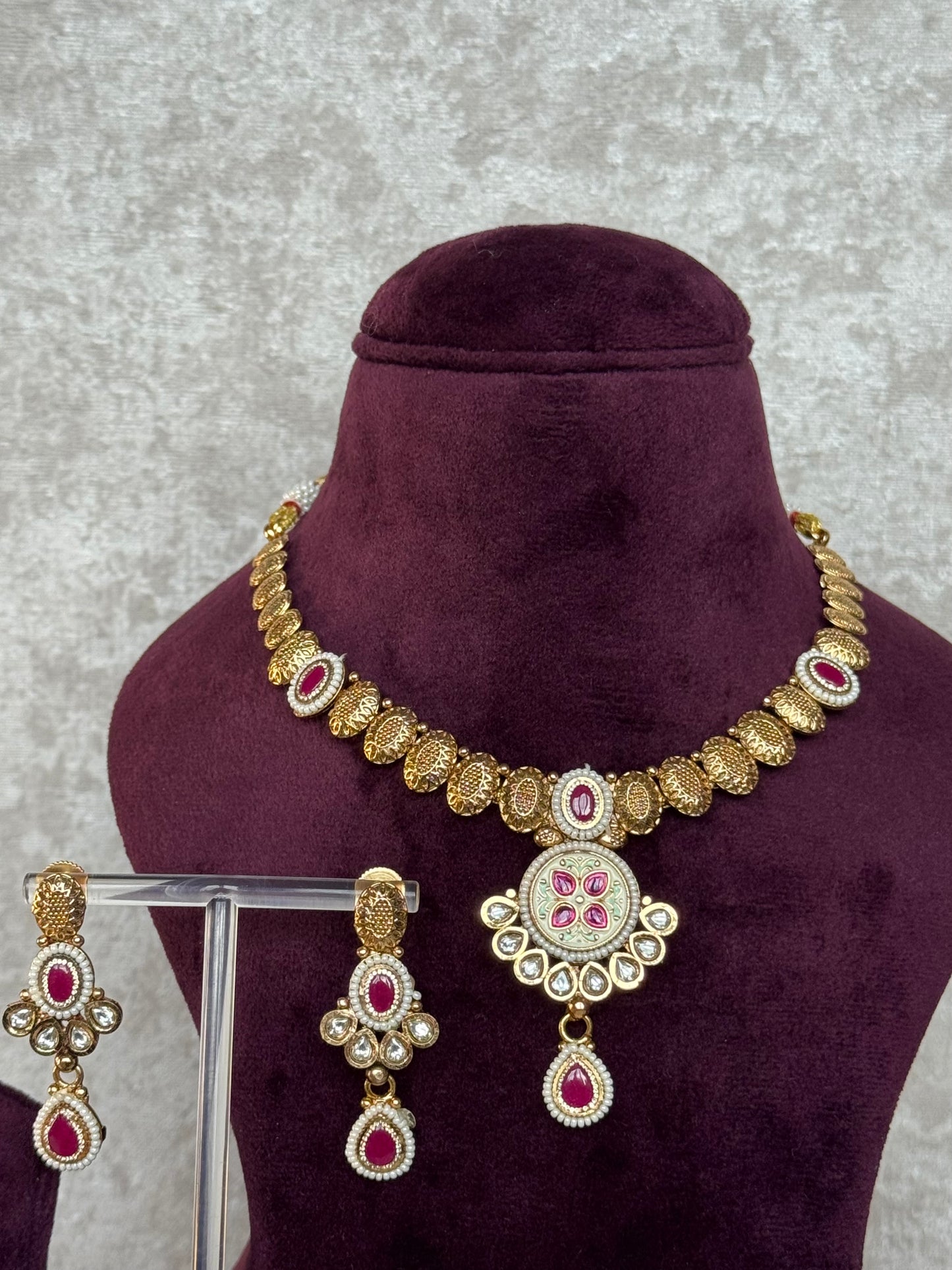 Heritage Meenakari Necklace Set with earrings