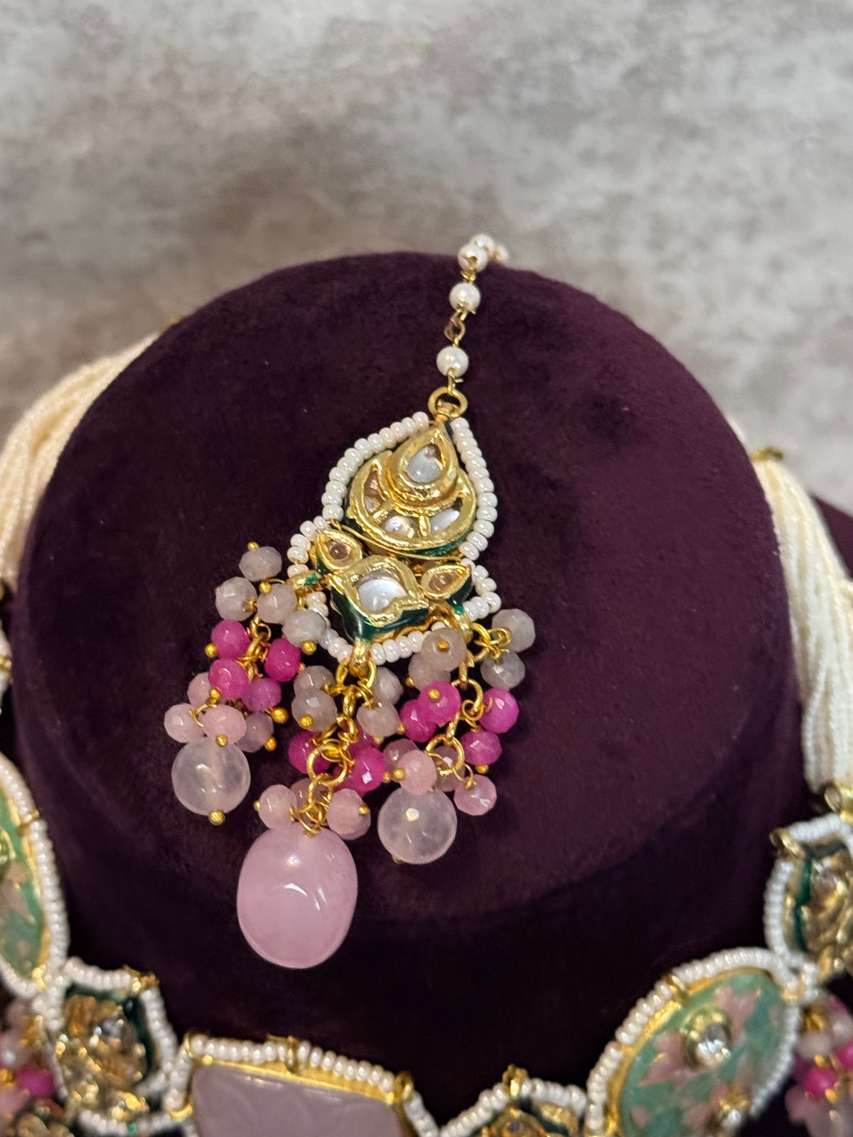 Ishani - Statement Meenakari & Kundan Necklace Set | The Tara Collection