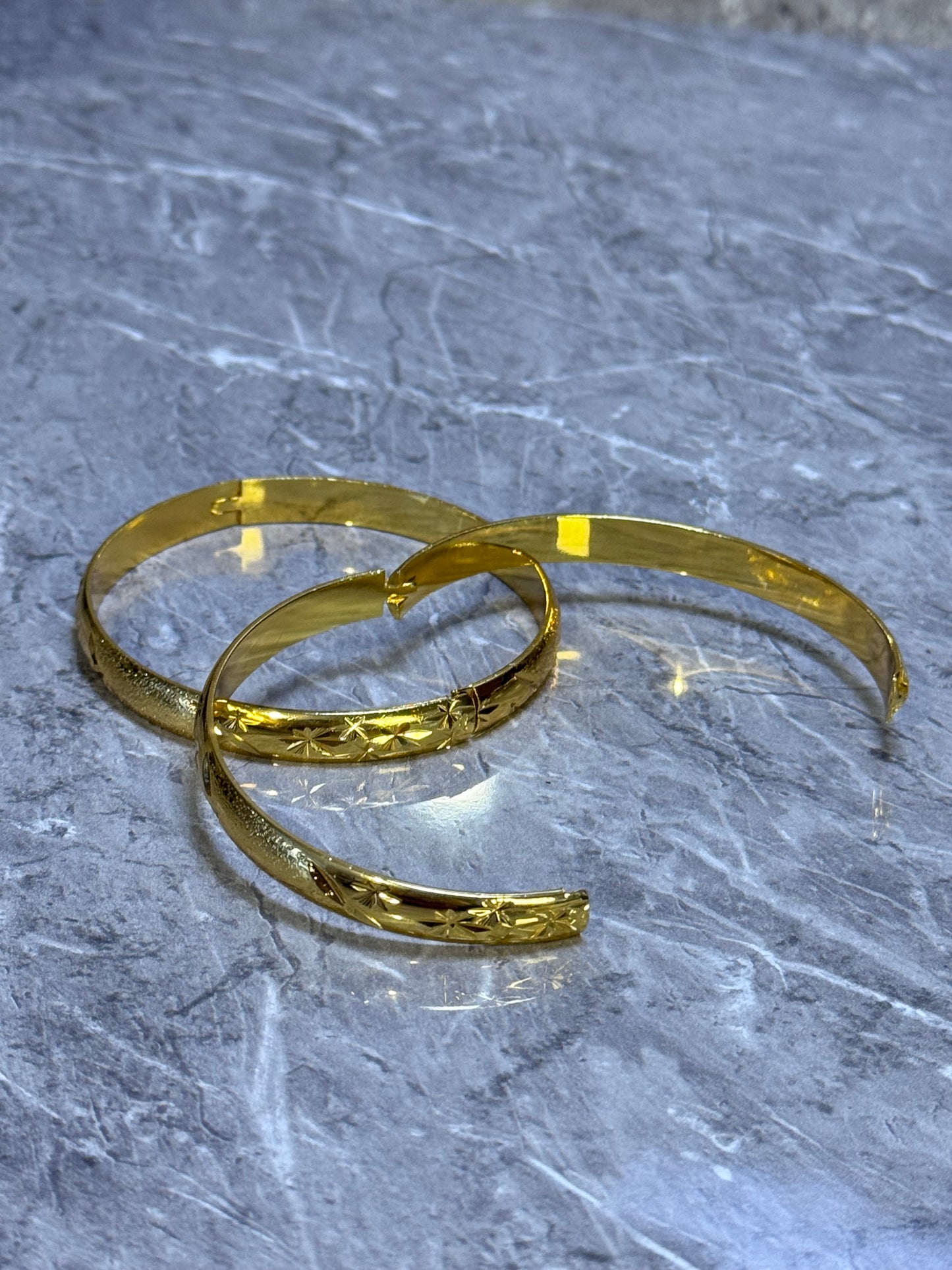 Micro Gold Bangles Pair | The Tara Collection