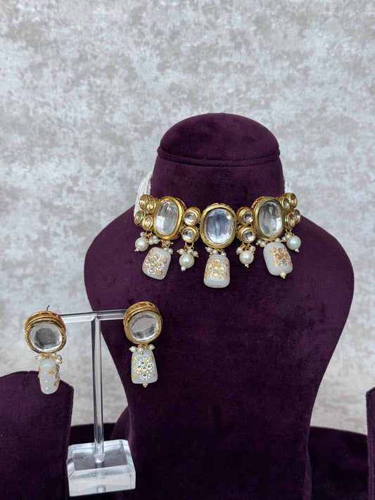 Ivory Kundan Choker Set | The Tara Collection
