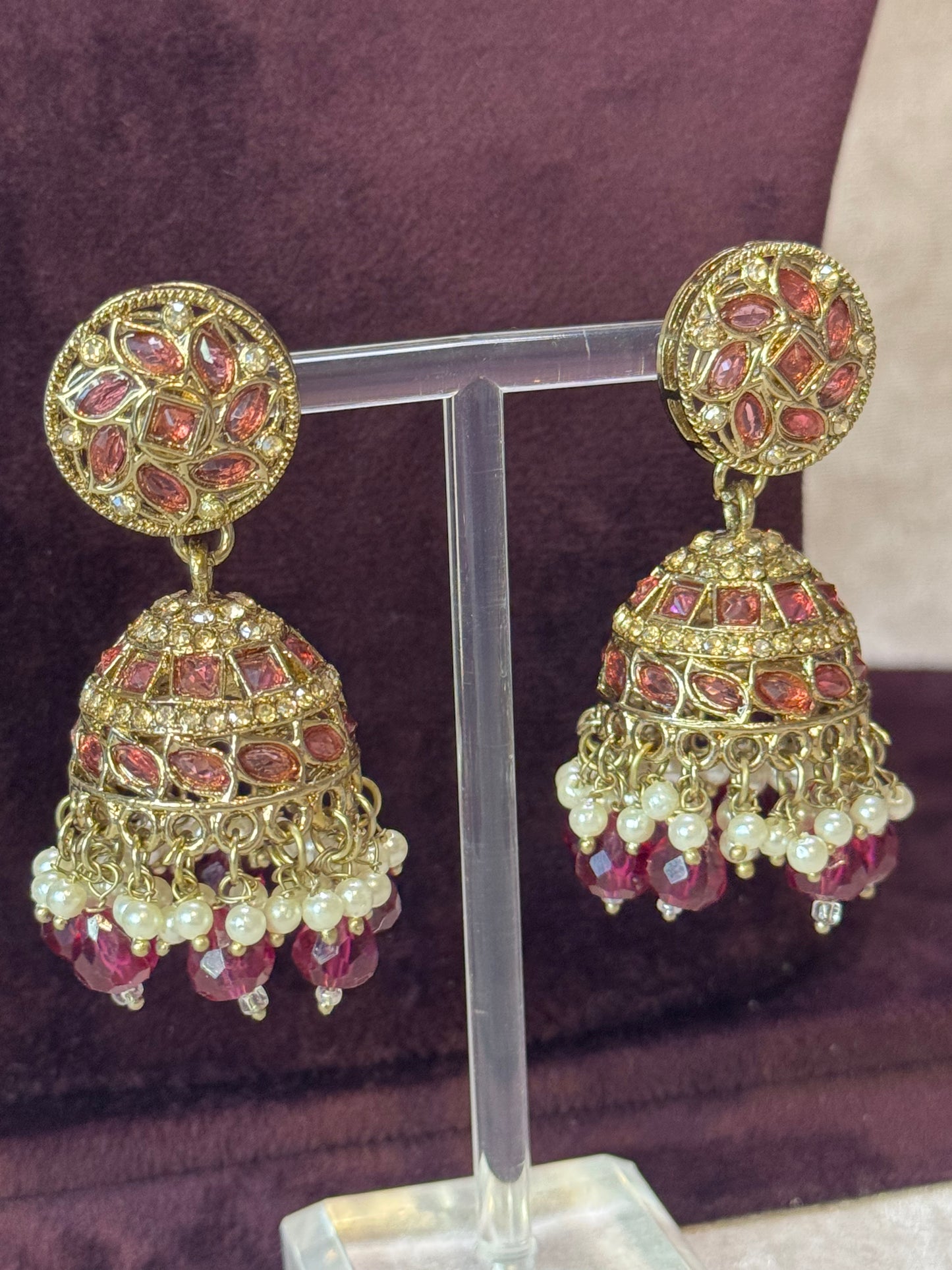 Champagne Gold Necklace Set with Jhumka & Square Tikka | The Tara Collection