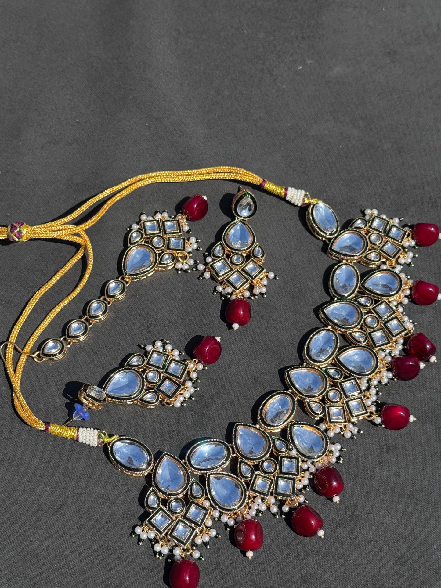 Kundan Style Necklace Set with Meenakari | The Tara Collection