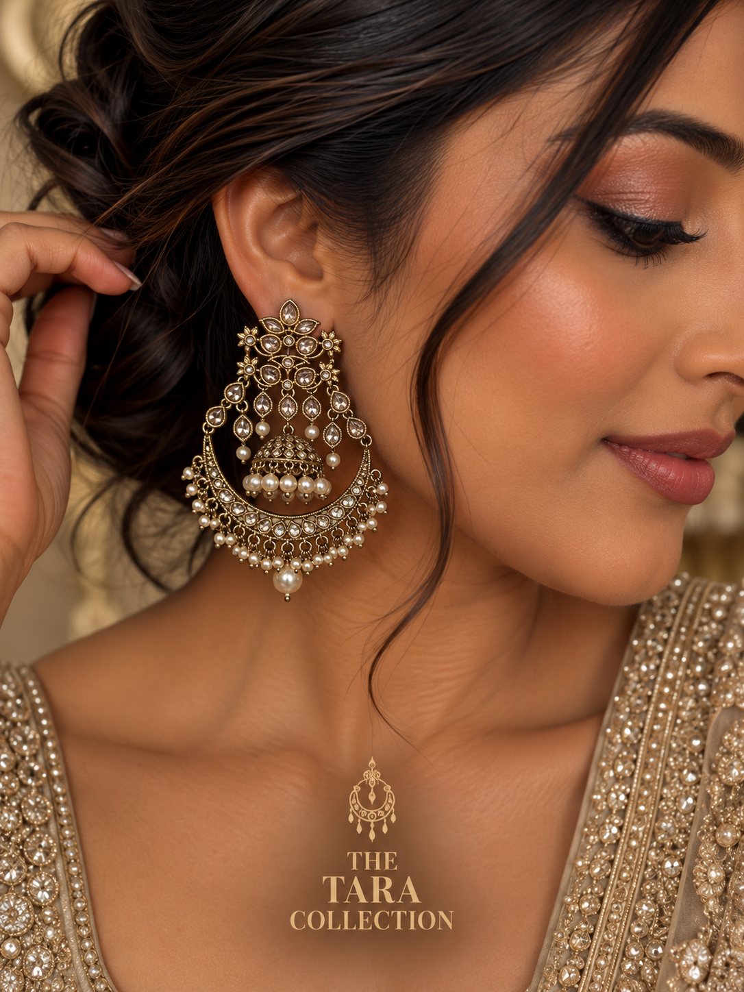 Leela – Chandbali Jhumka Earrings | The Tara Collection