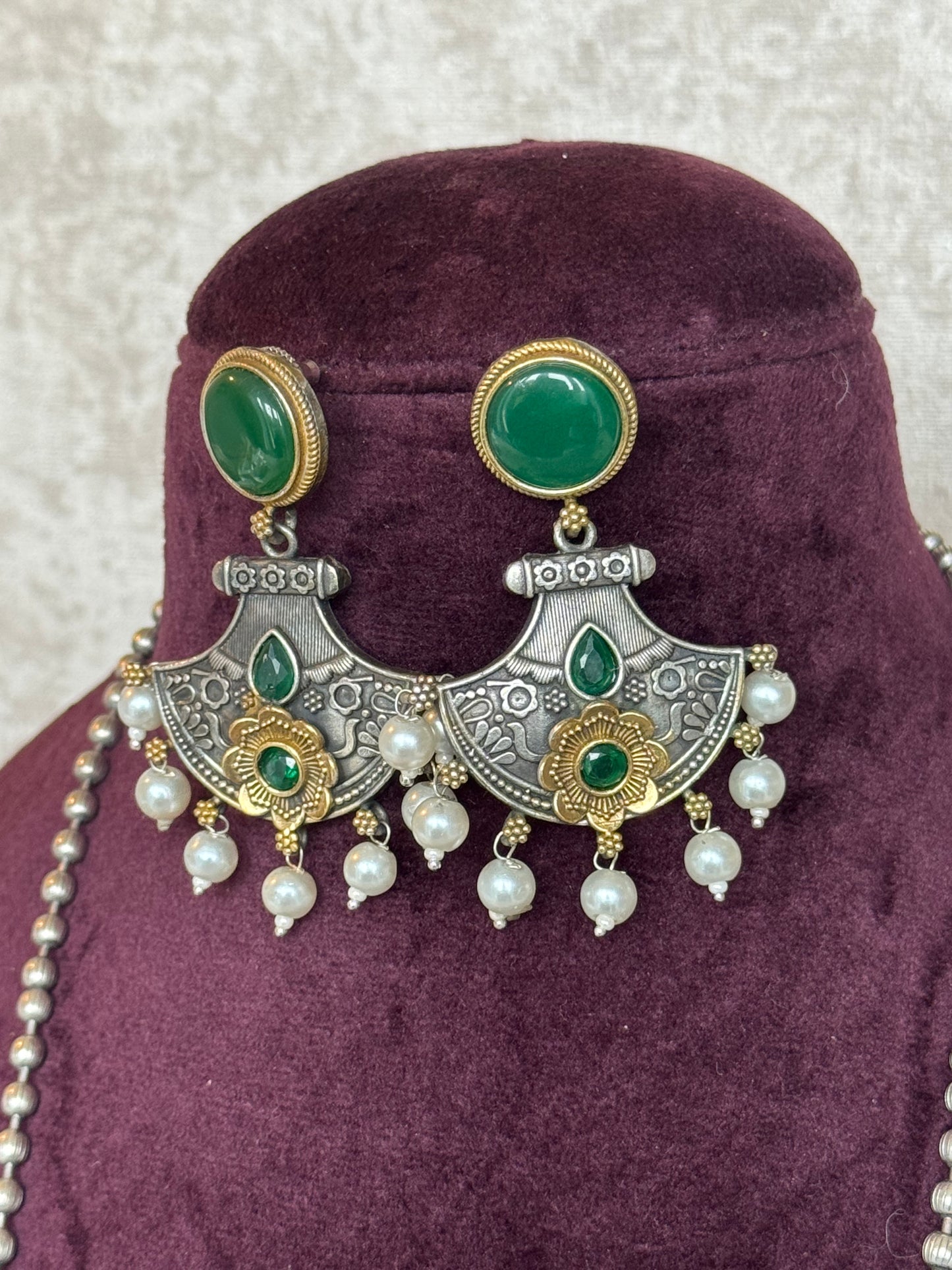 Oxidised Pendant Set with Bird motif | The Tara Collection