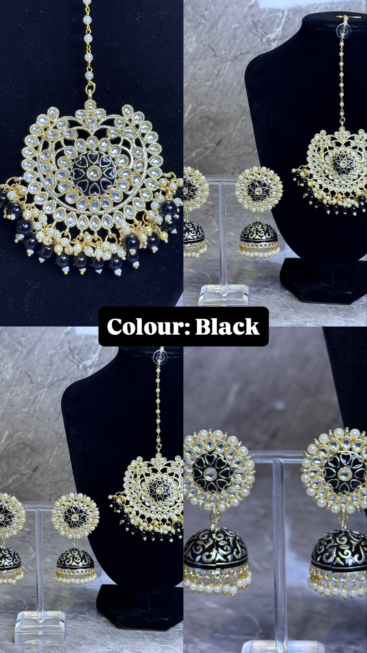 Hand Painted Meenakari Tikka Set | The Tara Collection