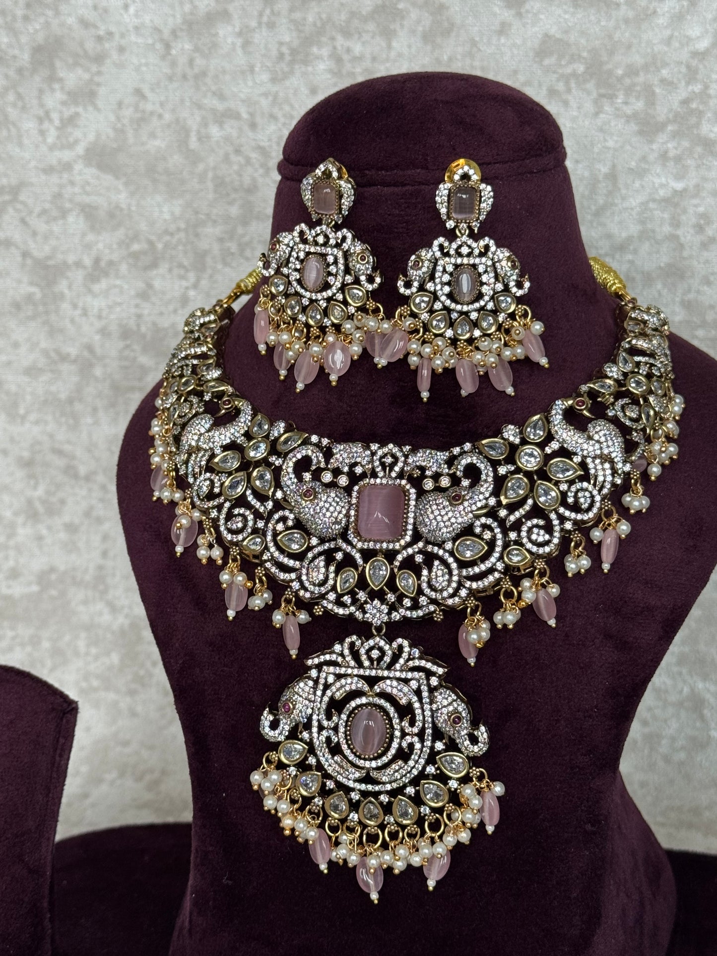 Blush Pink Hasli Necklace Set | The Tara Collection